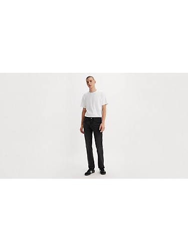 리바이스 Levi 505 Regular Fit Performance Cool Mens Jeans,Never Too - Black - Stretch