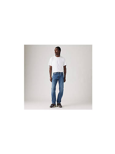 리바이스 Levi 505 Regular Fit Mens Jeans,Free To Be - Medium Wash - Stretch
