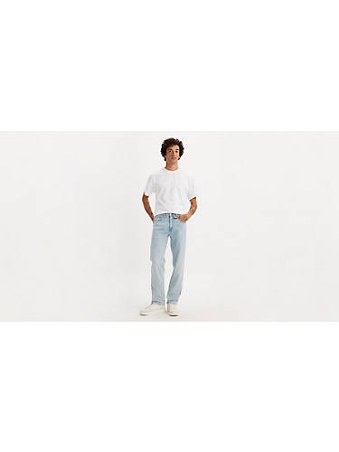 리바이스 Levi 505 Regular Fit Mens Jeans,Take It All - Light Wash - Stretch