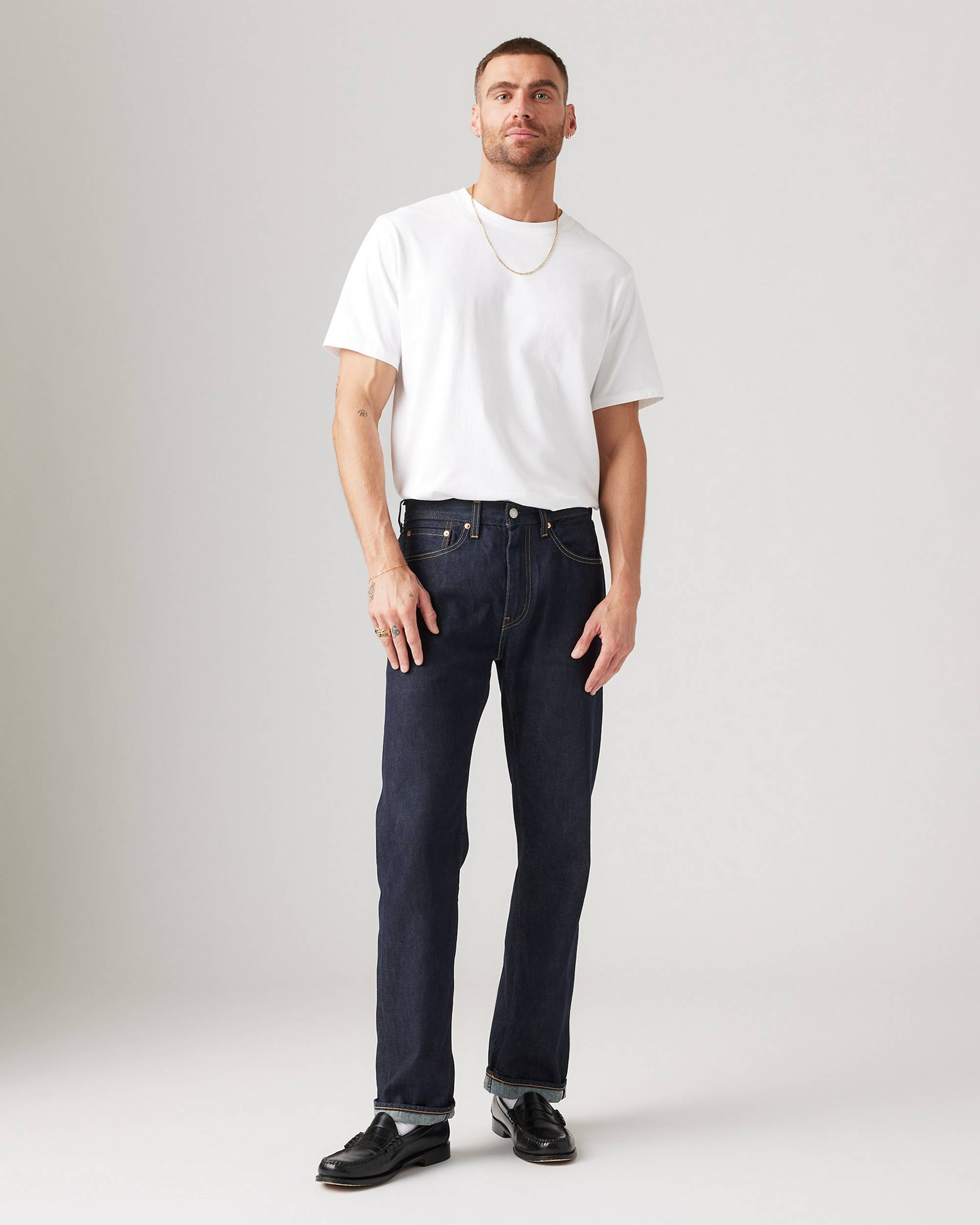 505™ Regular Fit Selvedge Men's Jeans - Dark Wash | Levi's® US 505™ Regular Fit Selvedge Men's Jeans - Dark Wash | Levi's® US