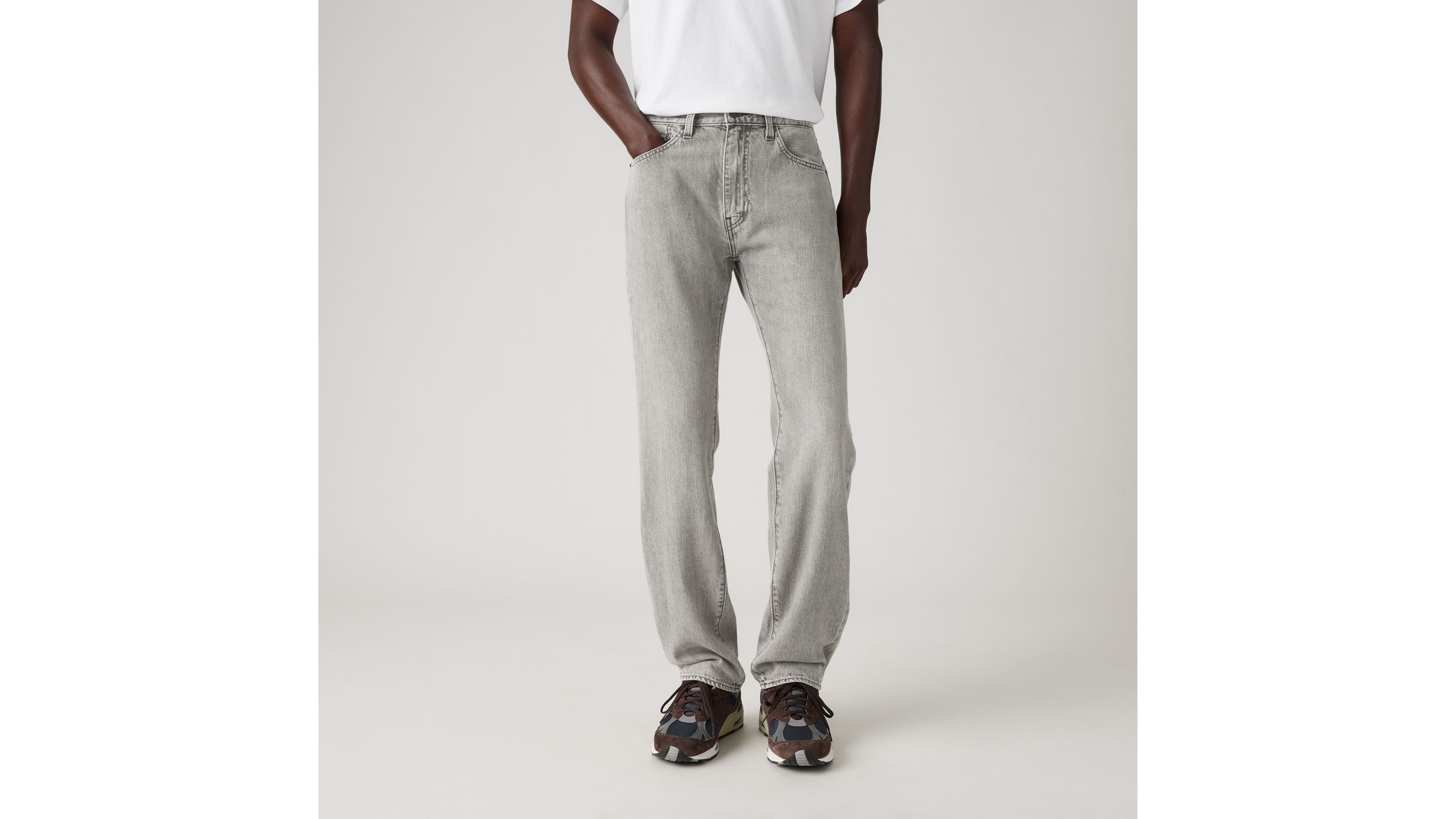 Levi's 505 Regular Fit Linen+ Denim Men's Jeans 38x32 In City Fog
