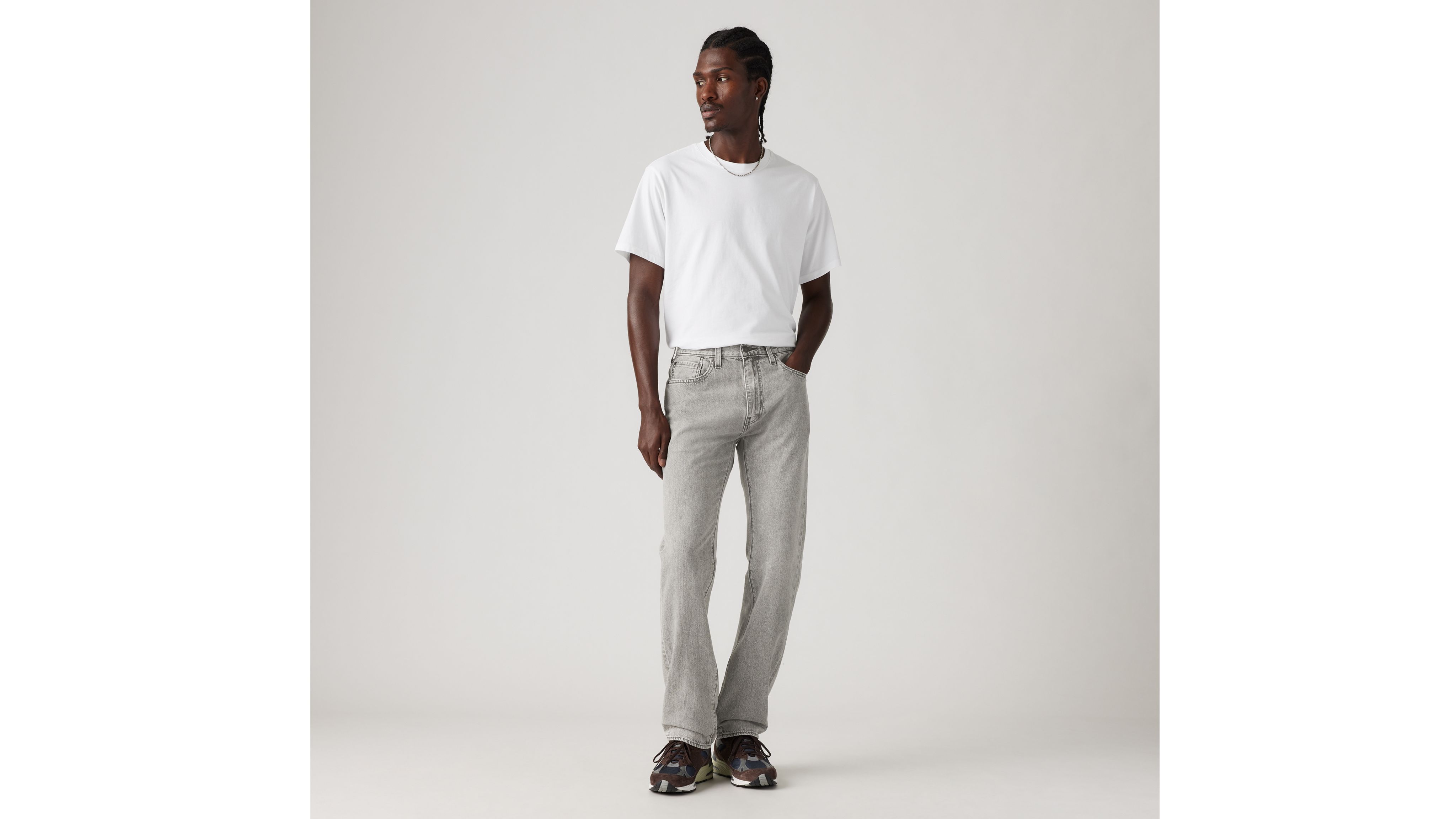 Levi's 505 Regular Fit Linen+ Denim Men's Jeans 38x32 In City Fog