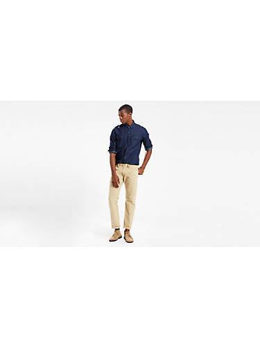 리바이스 Levi 514 Straight Fit Mens Jeans,Washed Soft Twill - Brown - Non-Stretch