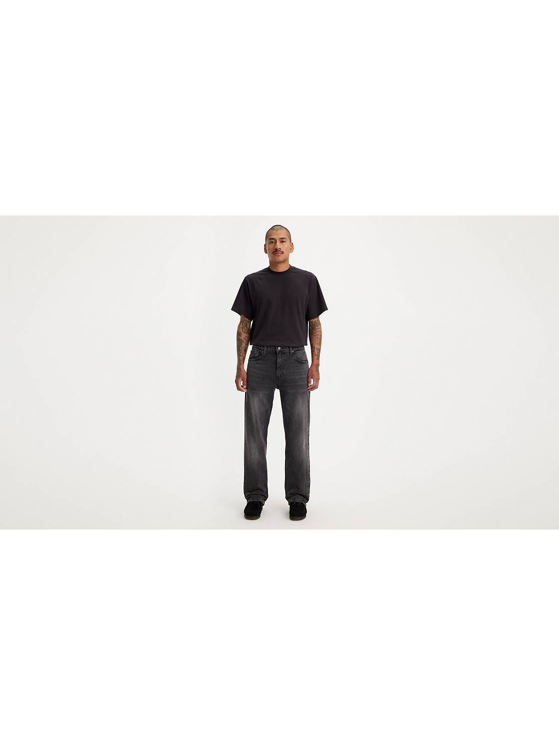 Men's Jeans Plus Size 46 44 42 40 38 Mens Cargo With Pocket Baggy Pants  Denim Black Loose Straight For Men