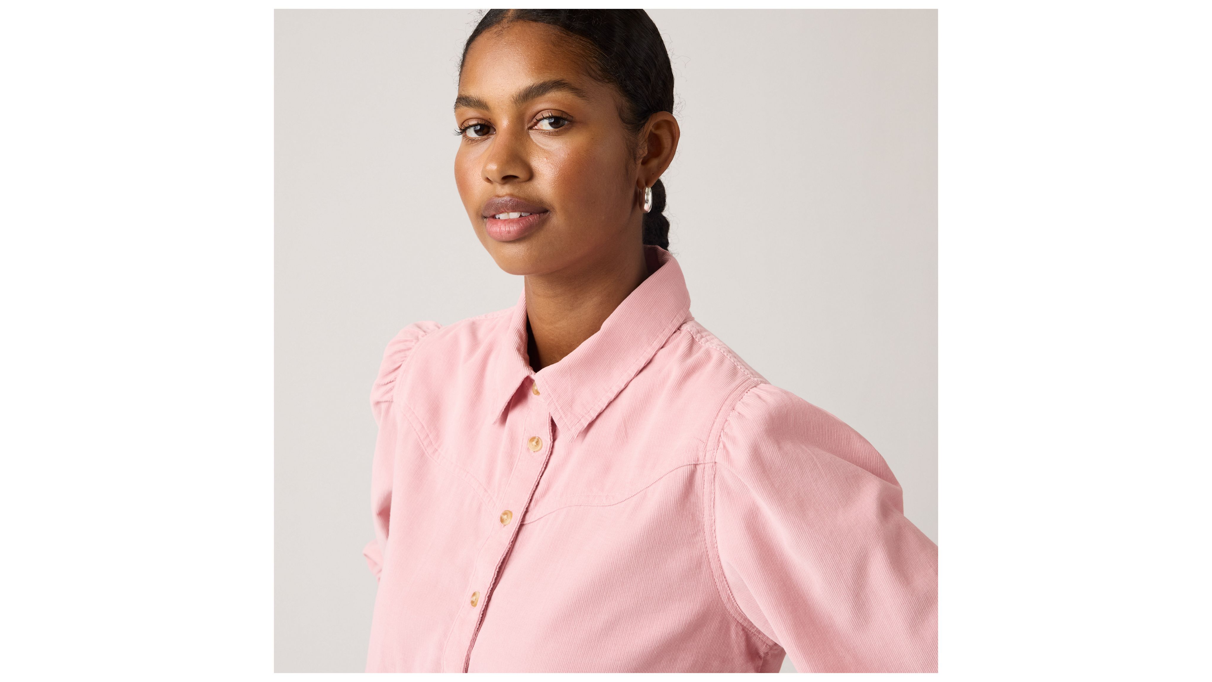 Levi's Journey Corduroy Western Shirt Chambray In Pink