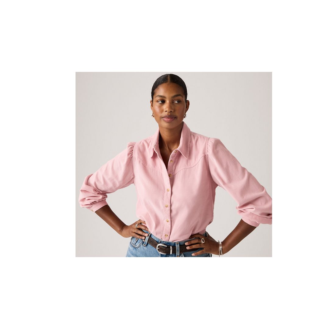 Levi's Journey Corduroy Western Shirt Chambray In Pink