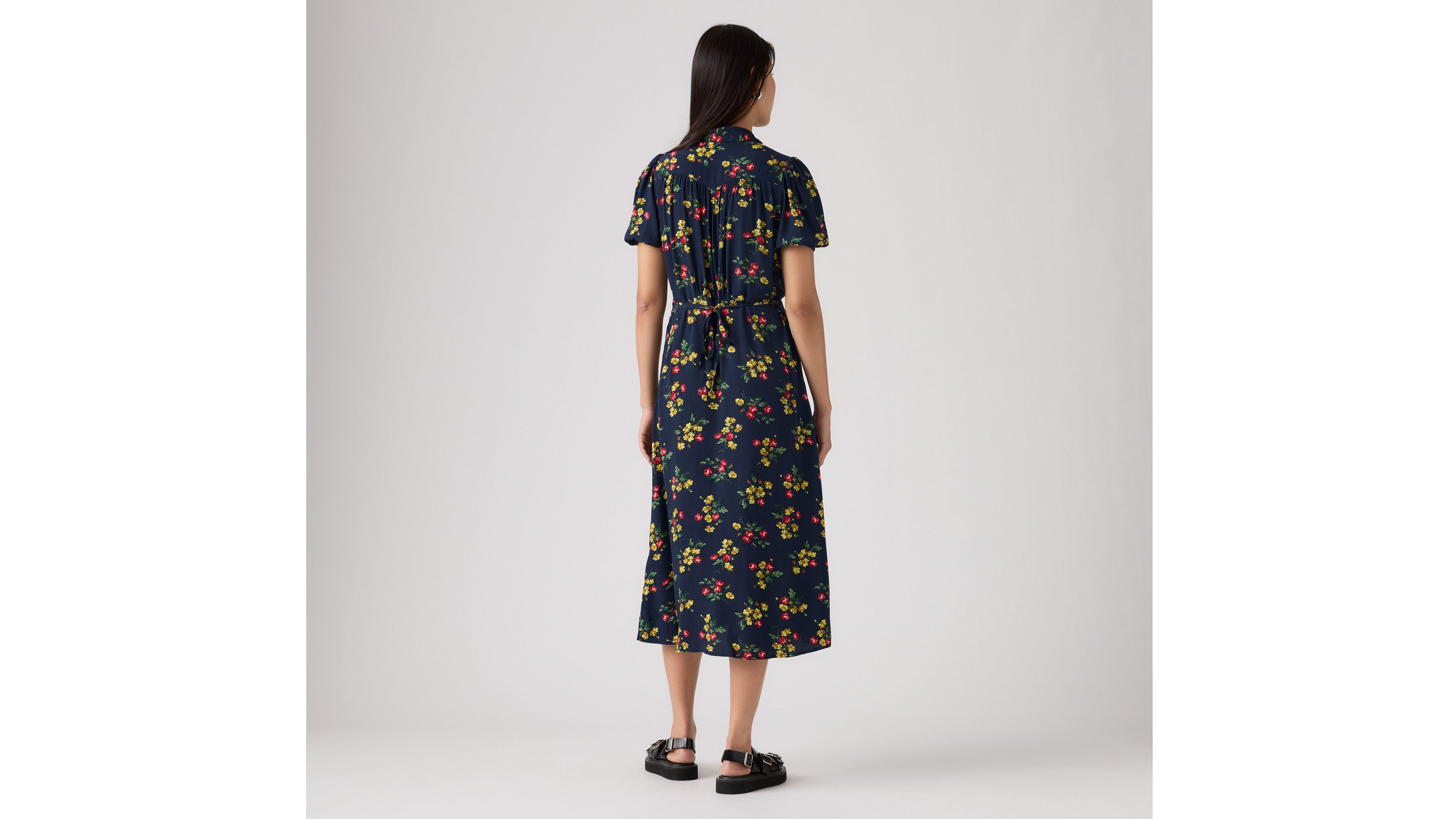 Levi's Rosa Short-sleeve Midi Dress In Blue