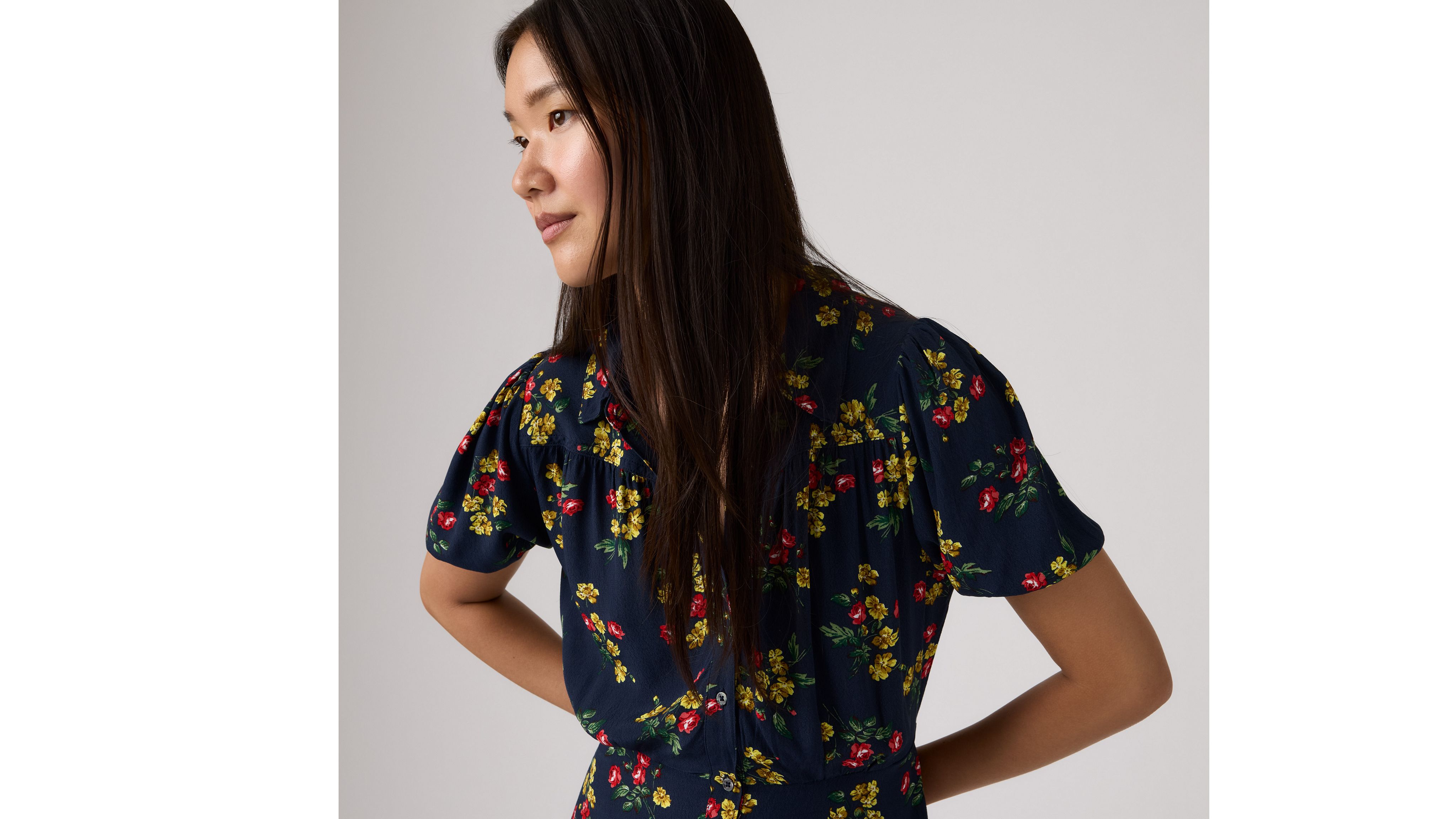 Levi's Rosa Short-sleeve Midi Dress In Blue