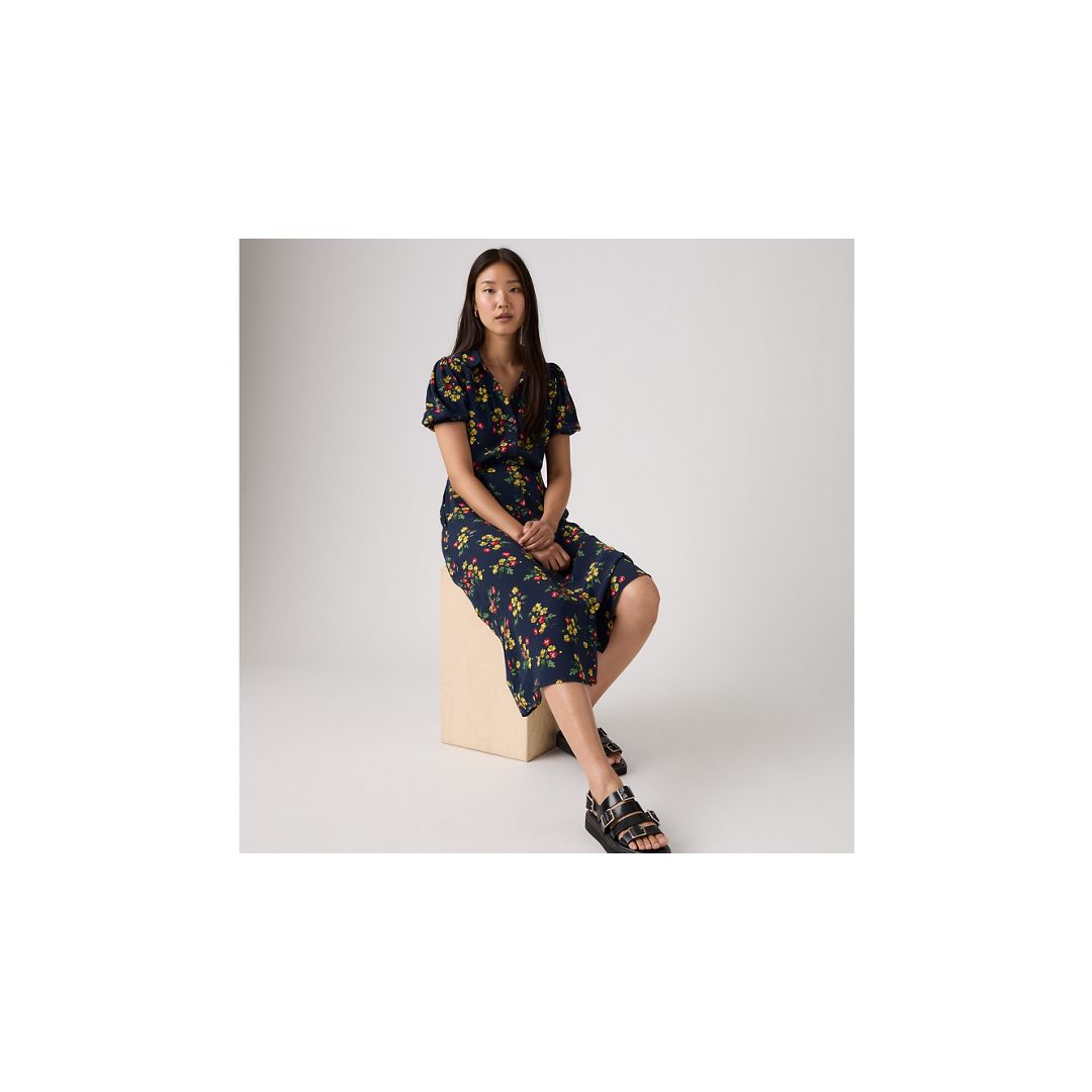 Levi's Rosa Short-sleeve Midi Dress In Blue