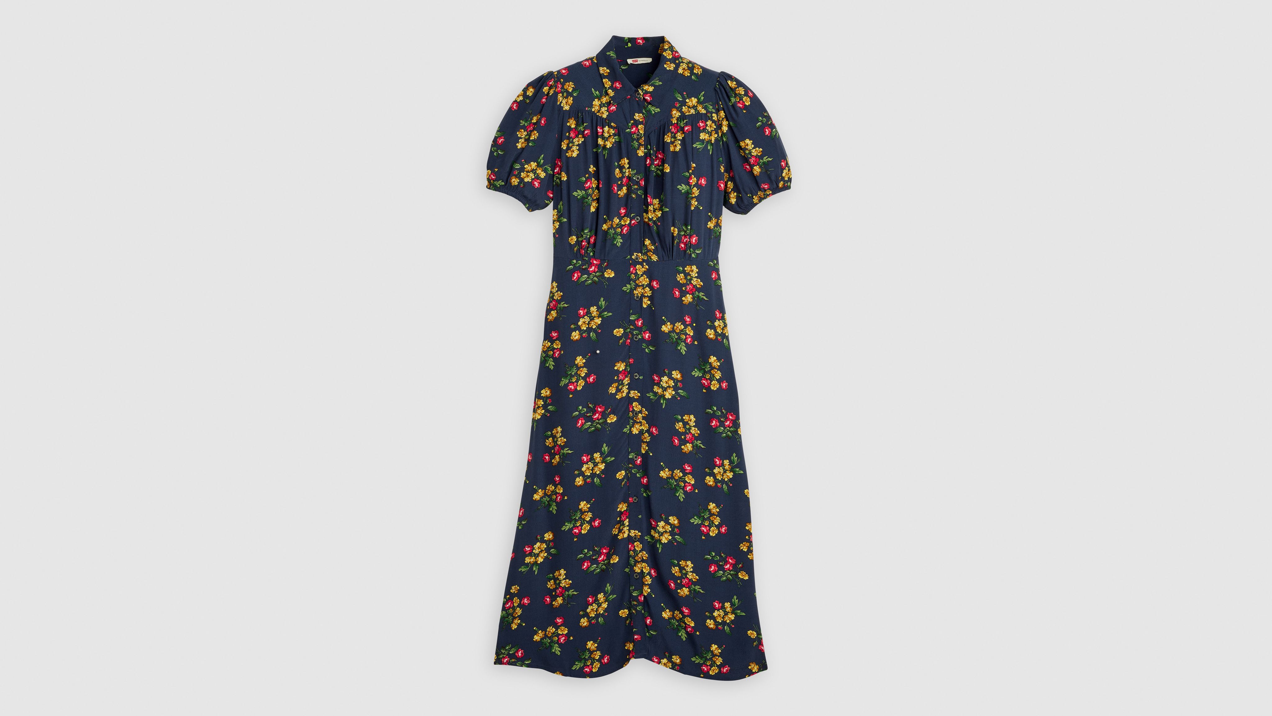 Levi's Rosa Short-sleeve Midi Dress In Blue