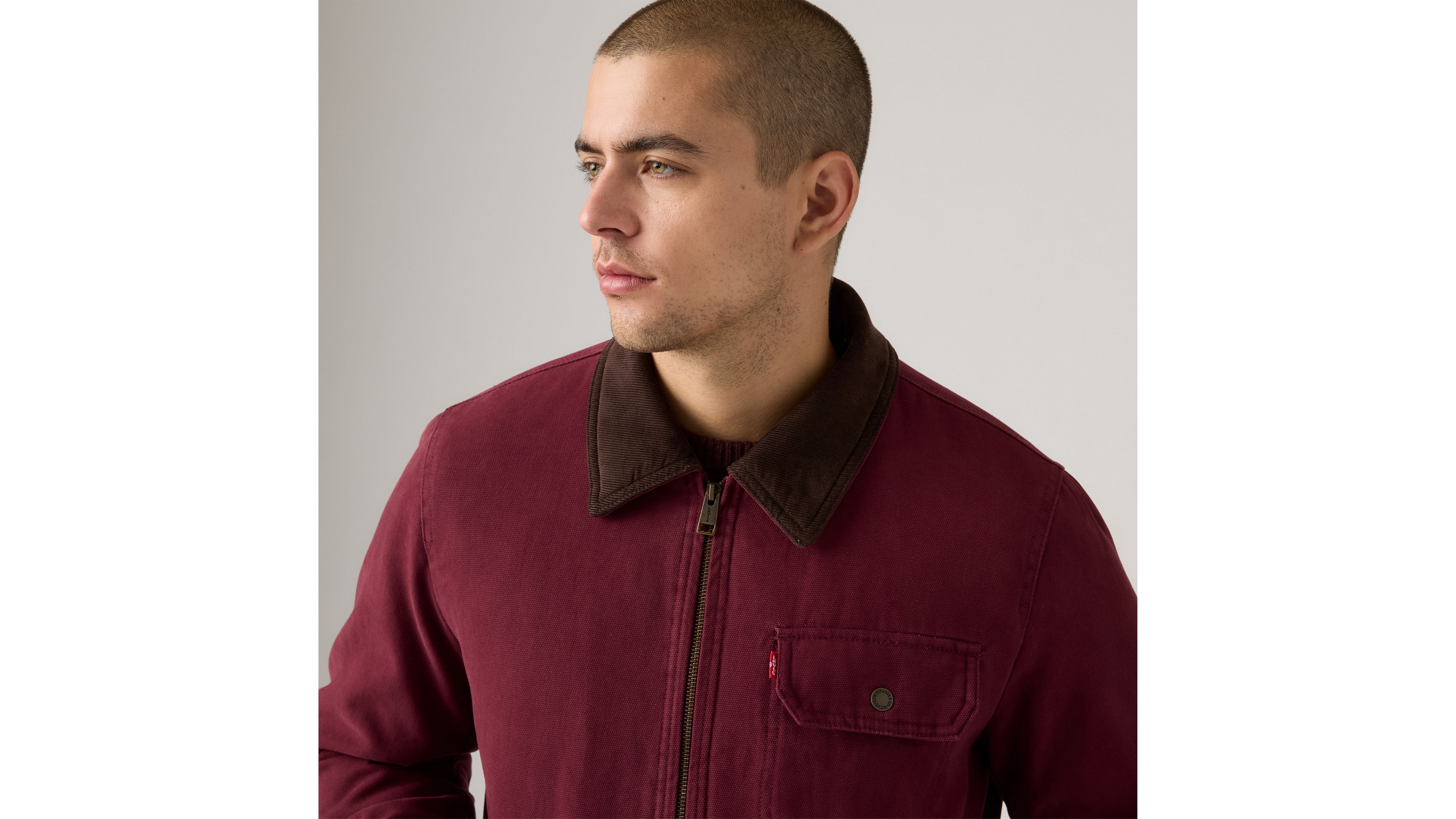 Levi's Cotton Canvas Depot Jacket With Blanket Lining In Red