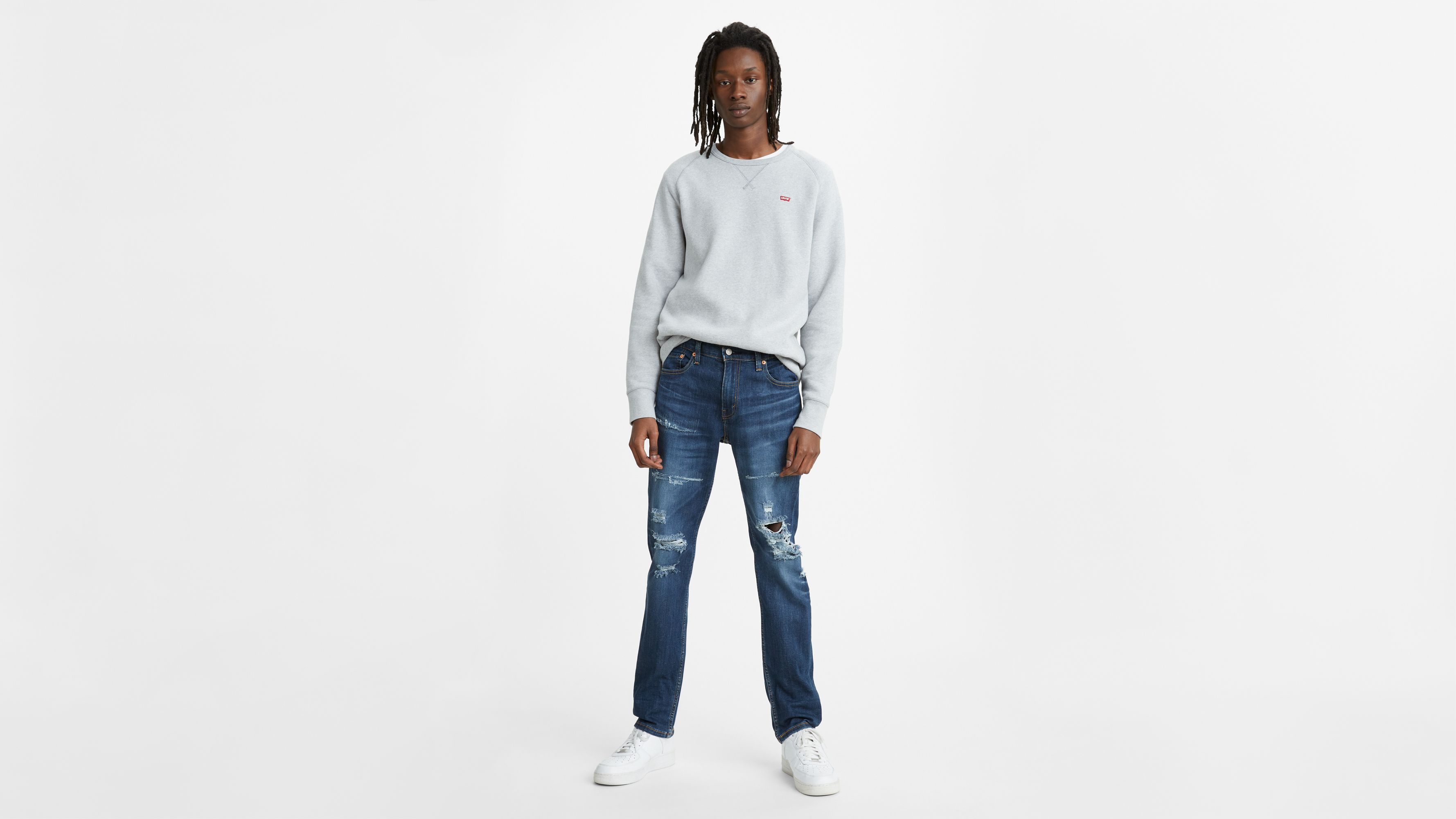mens distressed levi jeans