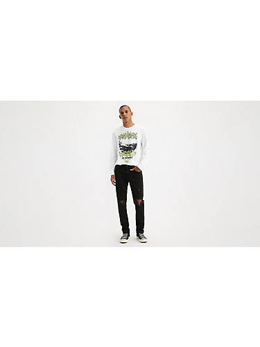리바이스 Levi 511 Slim Fit Mens Jeans,Borderline - Black - Stretch