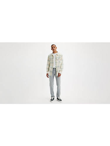 리바이스 Levi 511 Slim Fit Mens Jeans,Touch Of Frost Garment Dye - Grey - Stretch