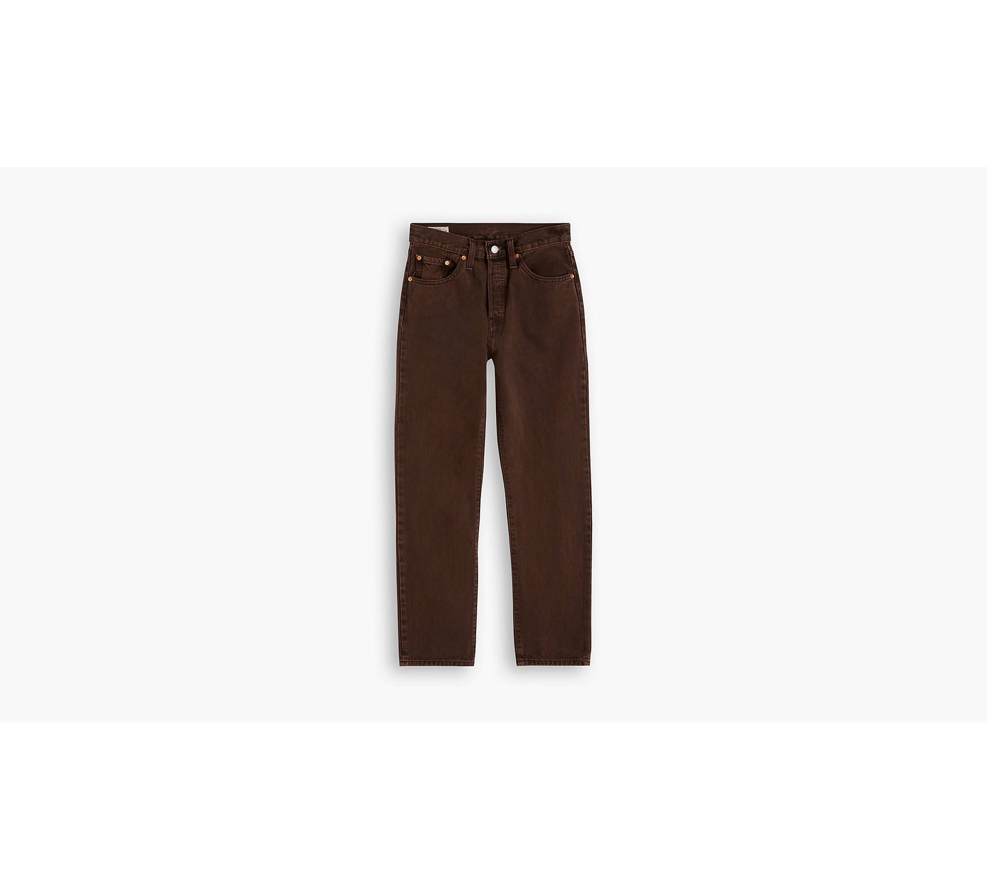 Levi's 501 Brown Jeans Vintage High Rise Denim Trousers 