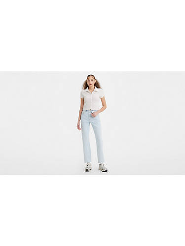 리바이스 Levi 501 Original Fit Womens Jeans,Ice Cloud - Light Wash