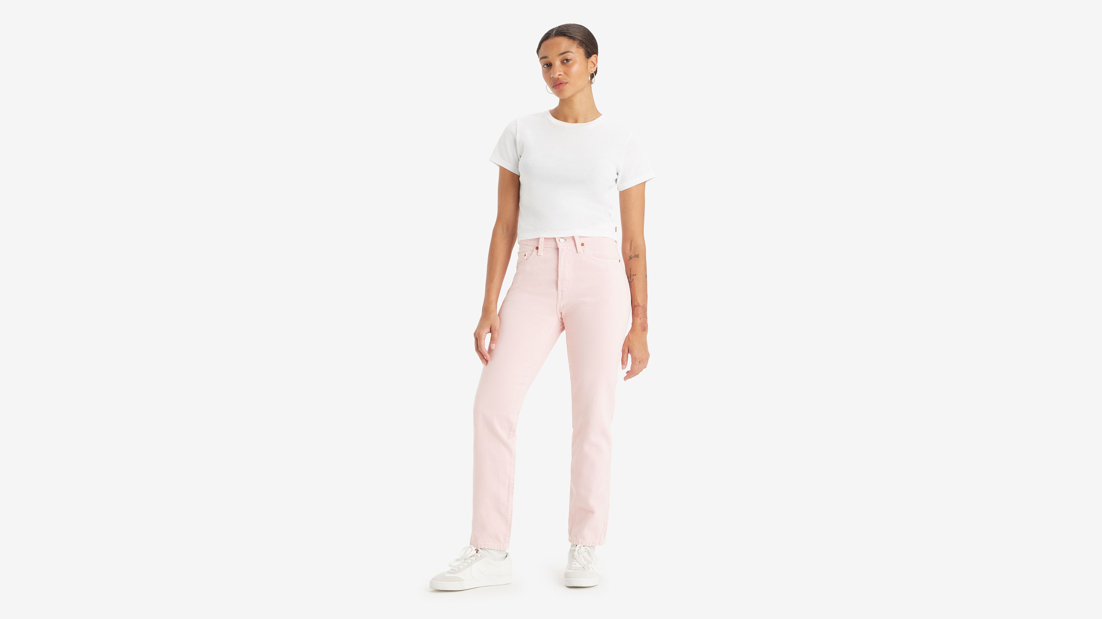 Pink levis jeans 501 online