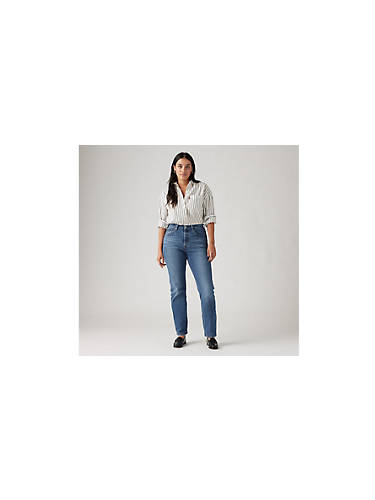 리바이스 Levi 501 Original Fit Womens Jeans,Erin Cant Wait - Medium Wash - Stretch