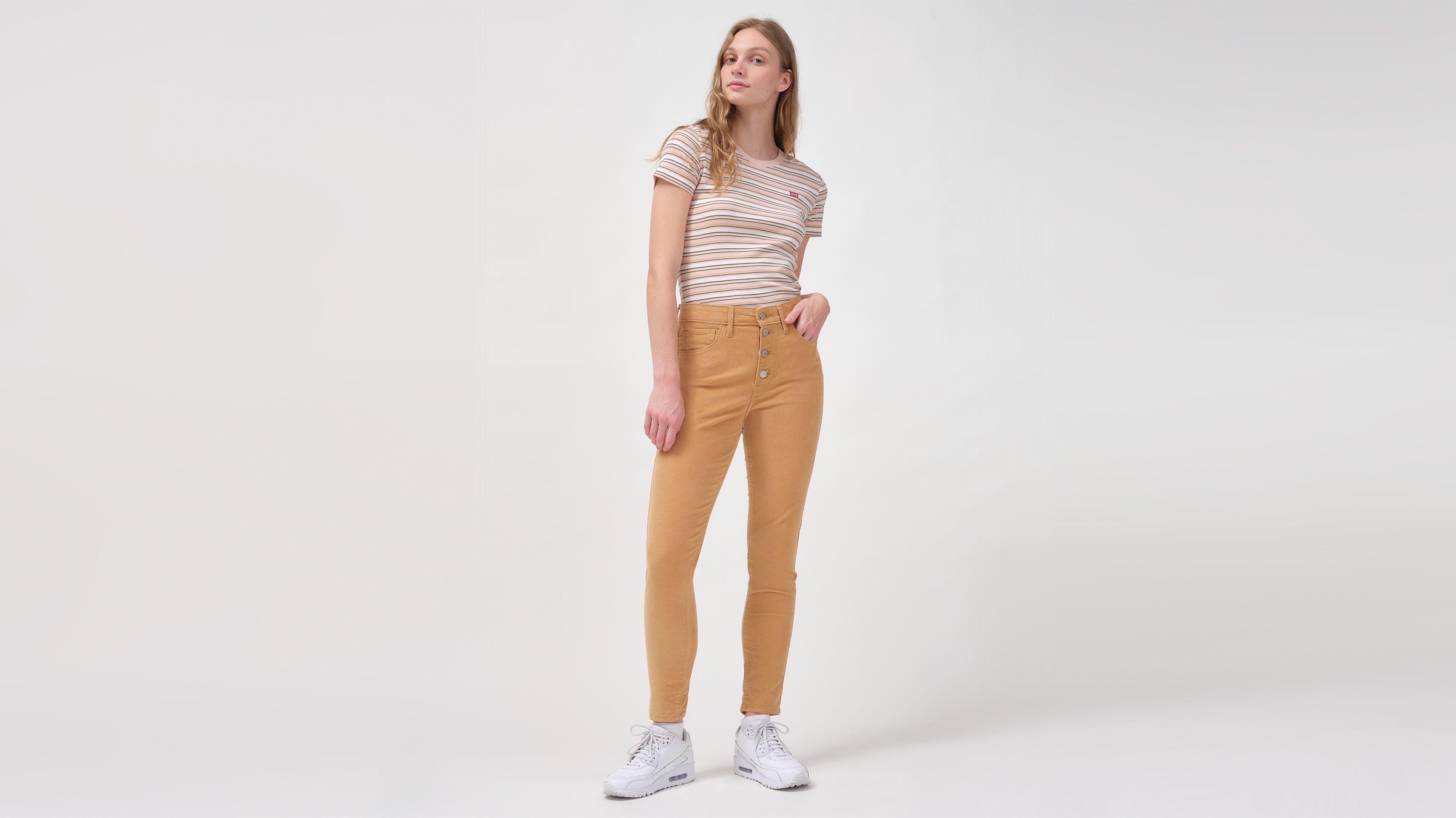 721 Corduroy High Rise Button Front Skinny Women's Pants - Brown | Levi's®  US