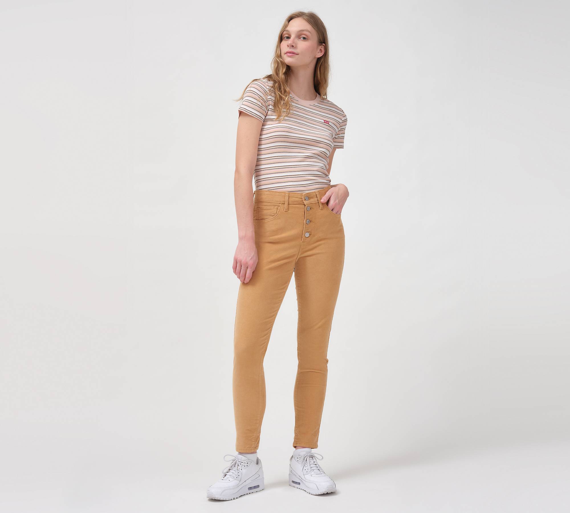 721 Corduroy High Rise Button Front Skinny Women's Pants 1