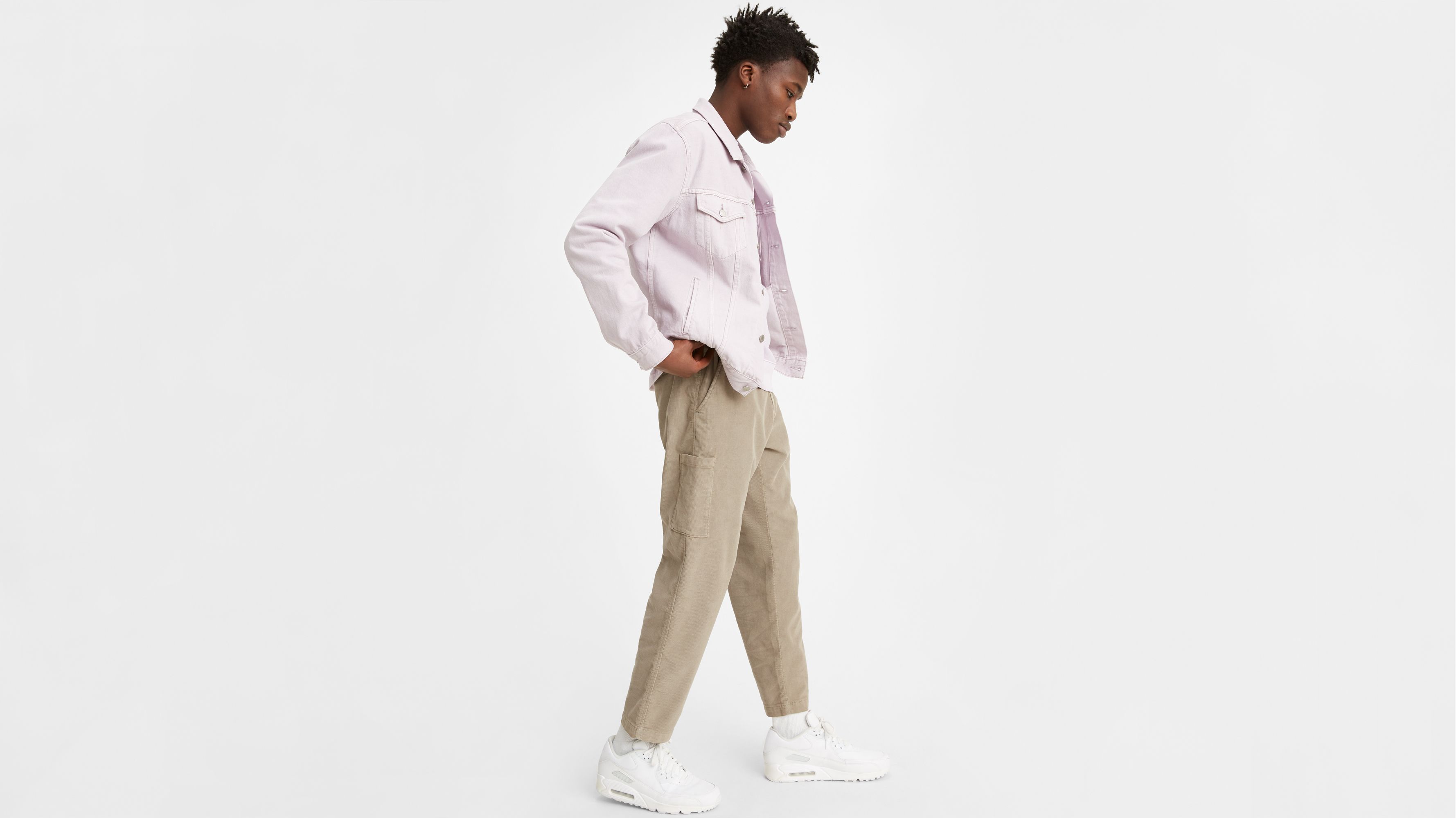 tapered cord trousers