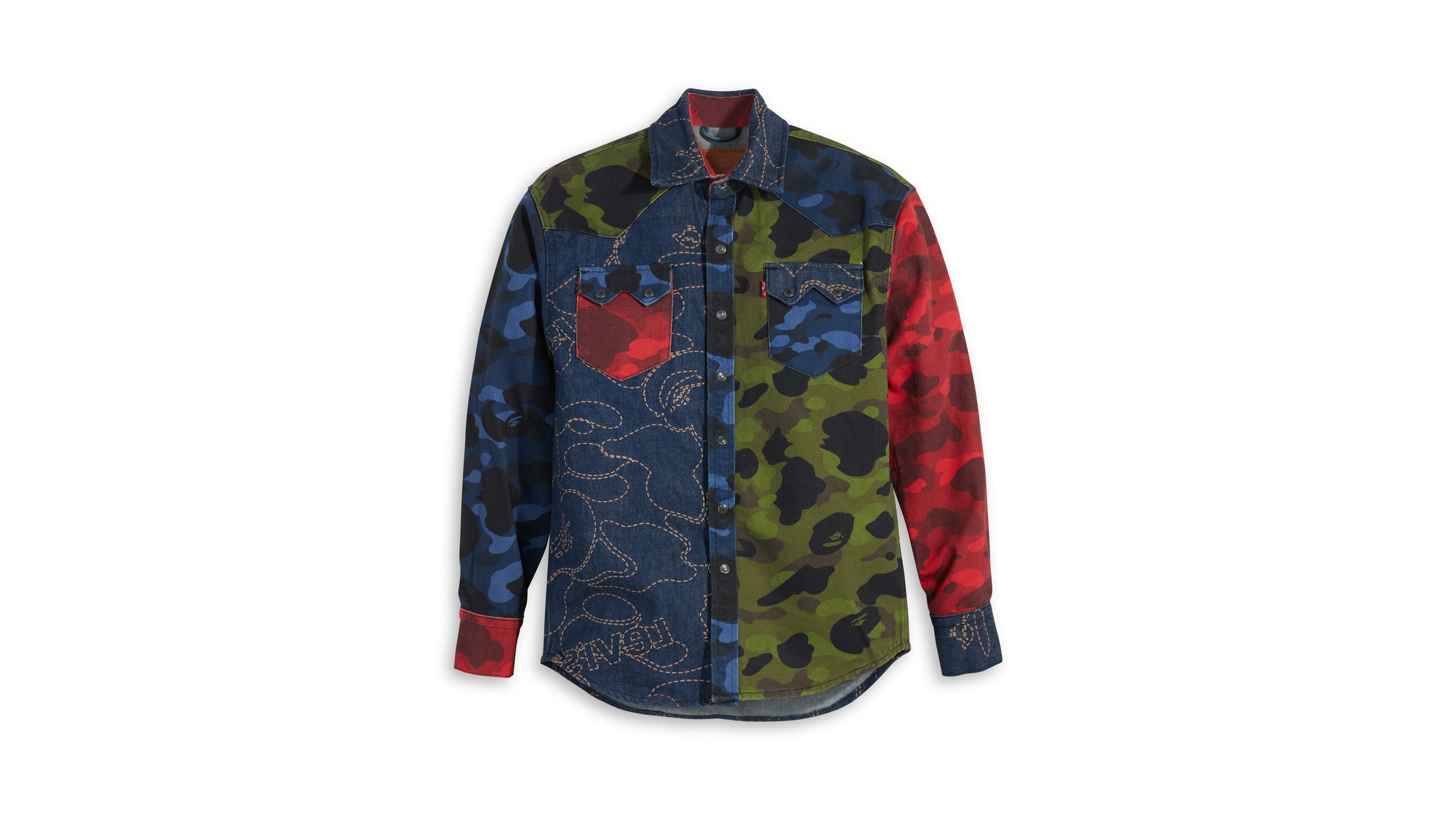multicolor bape shirt