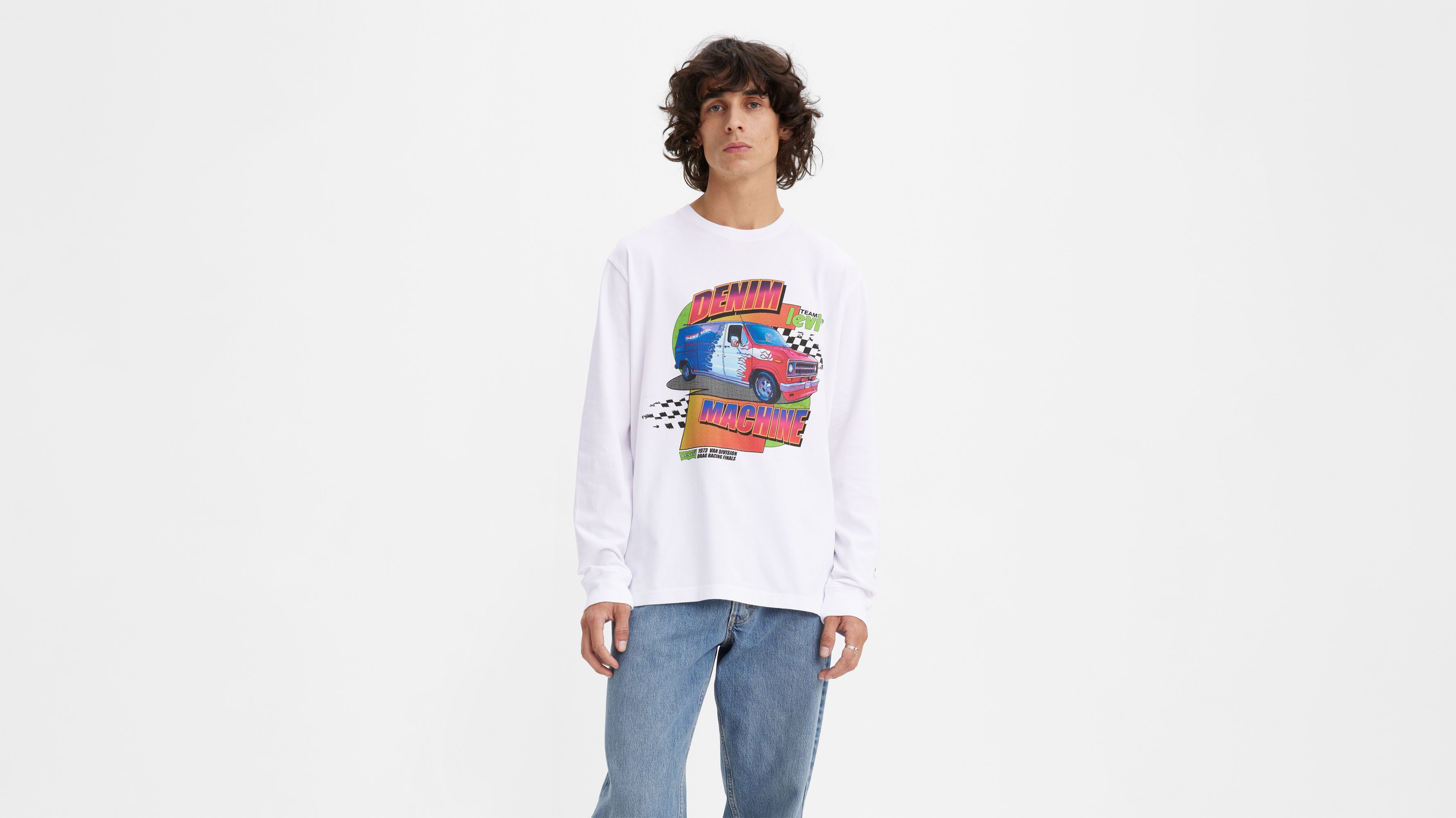 Relaxed Fit Long Sleeve Graphic T-shirt - White