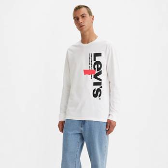 Relaxed Fit Long Sleeve Graphic T-shirt - White | Levi's® US Relaxed Fit Long Sleeve Graphic T-shirt - White | Levi's® US