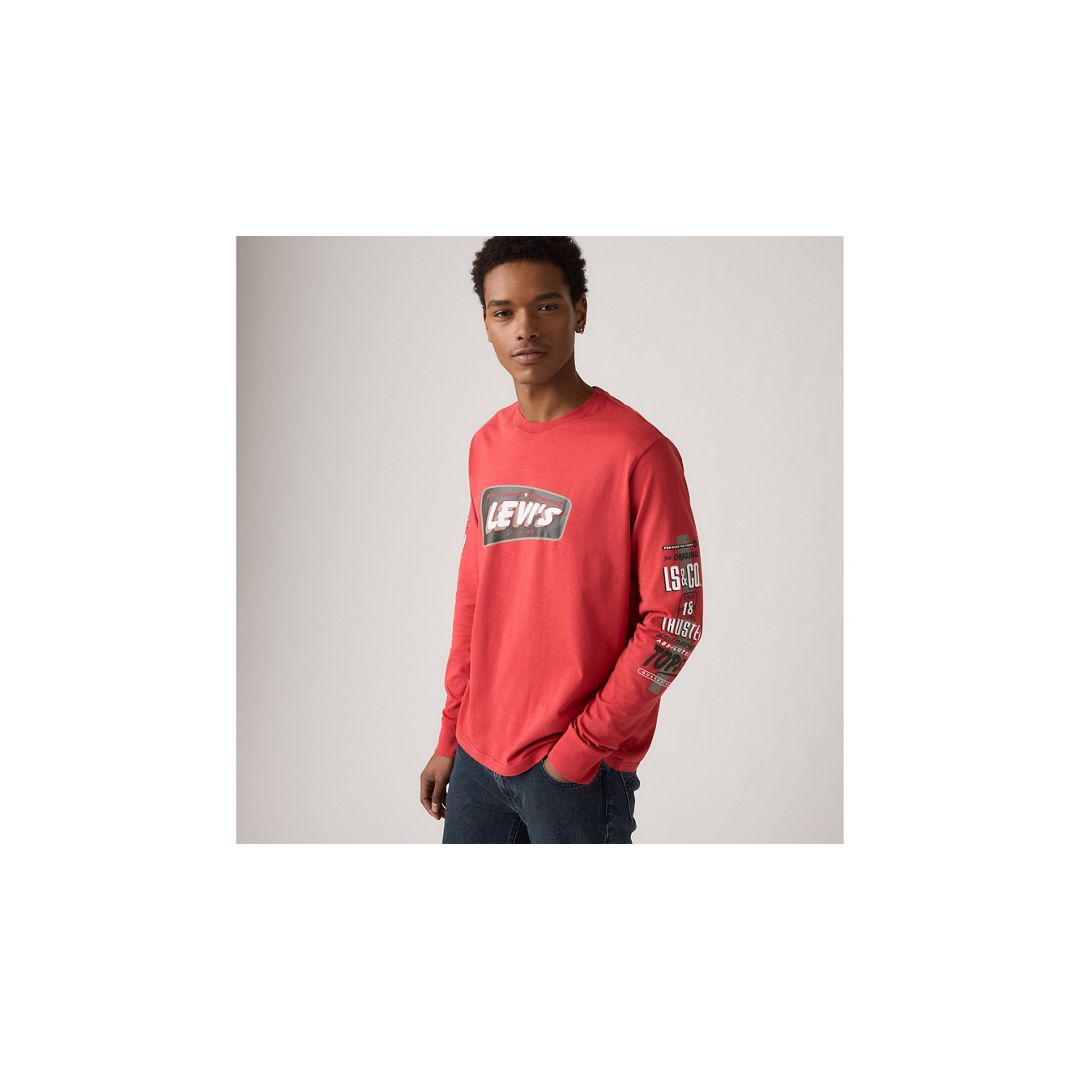 Levi's Relaxed Fit Graphic Long-sleeve T-shirt In Red