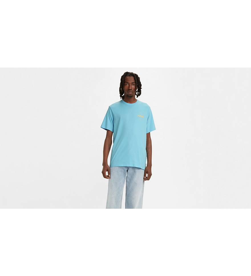 T-shirt Bleu Homme Levi's Relaxed Fit pas cher