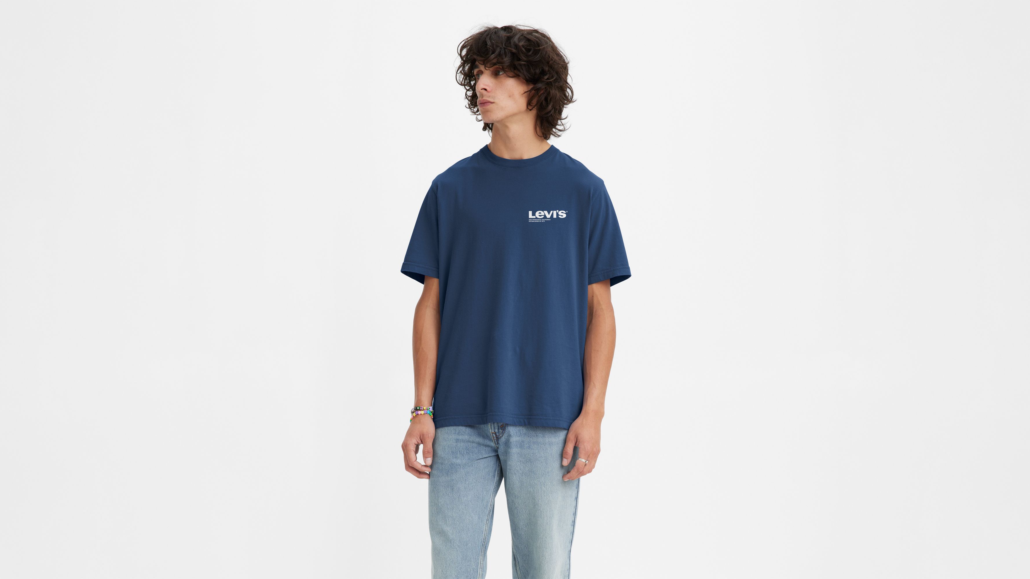 Navy levis t store shirt