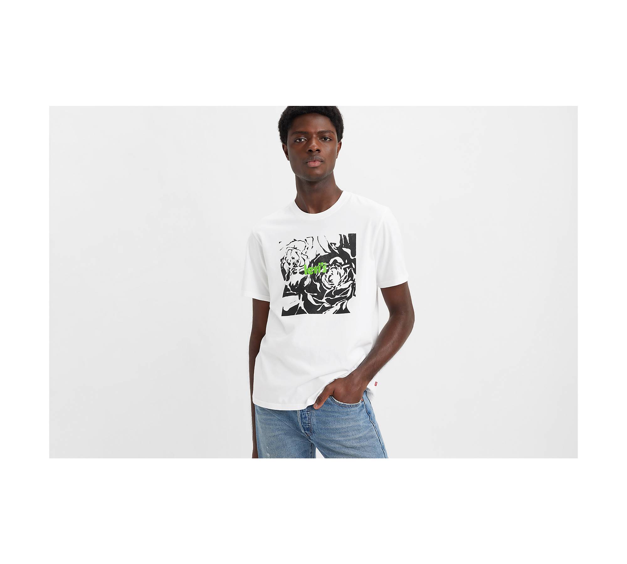 Relaxed Fit Short Sleeve Graphic Tee - White