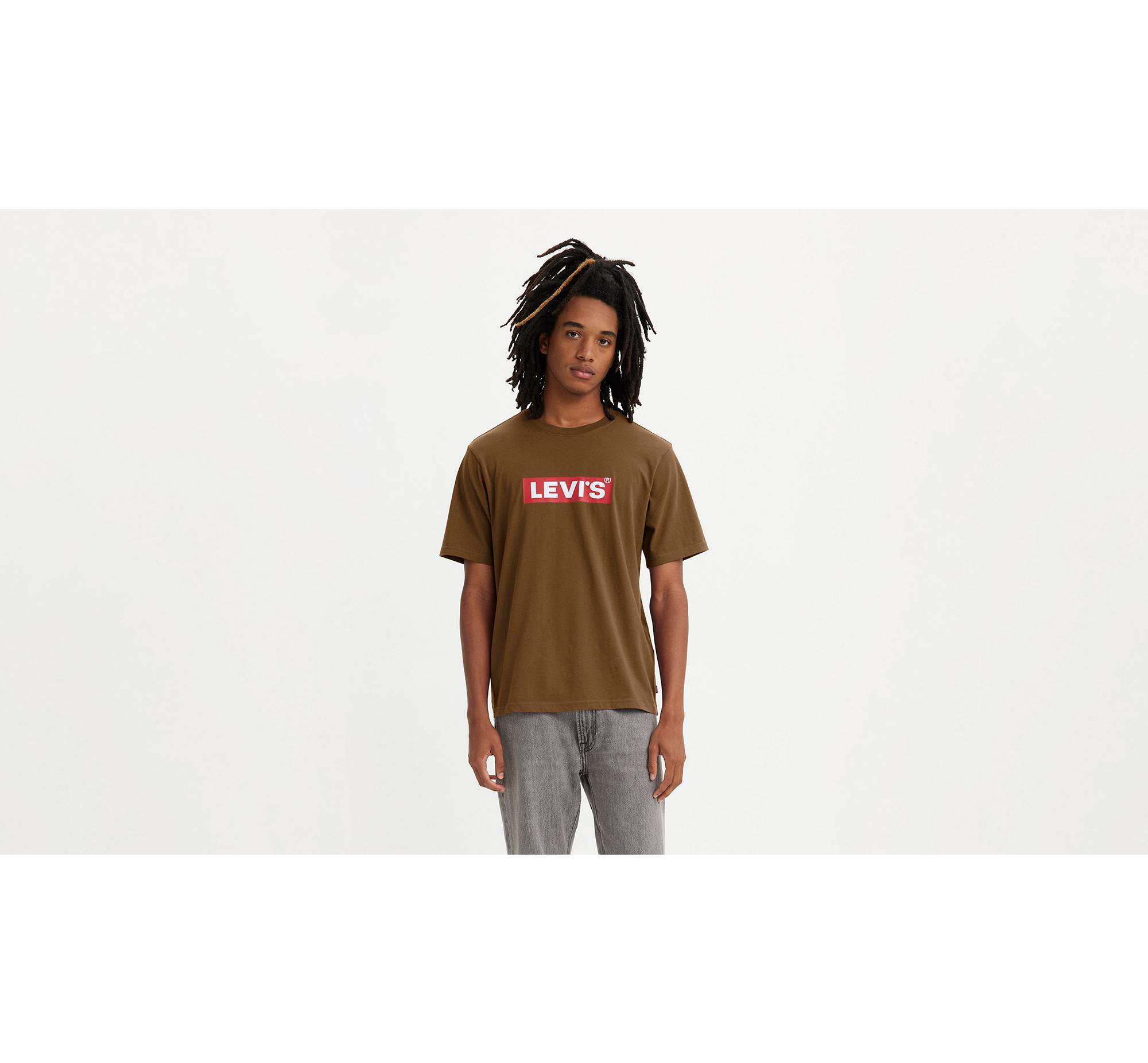 Relaxed Fit Graphic Tee - Brown