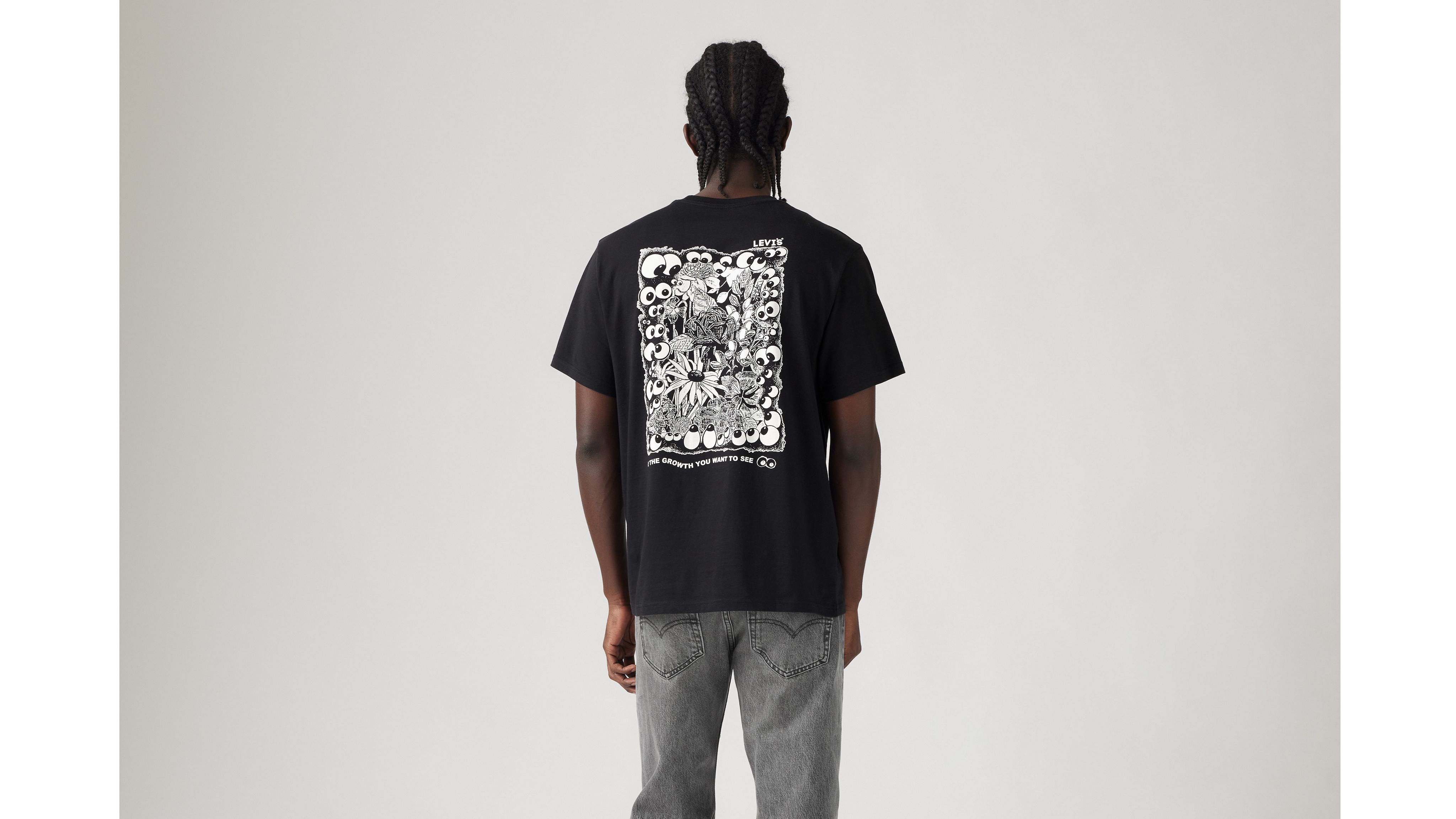 Men's Graphic Black Relaxed Fit T-Shirt