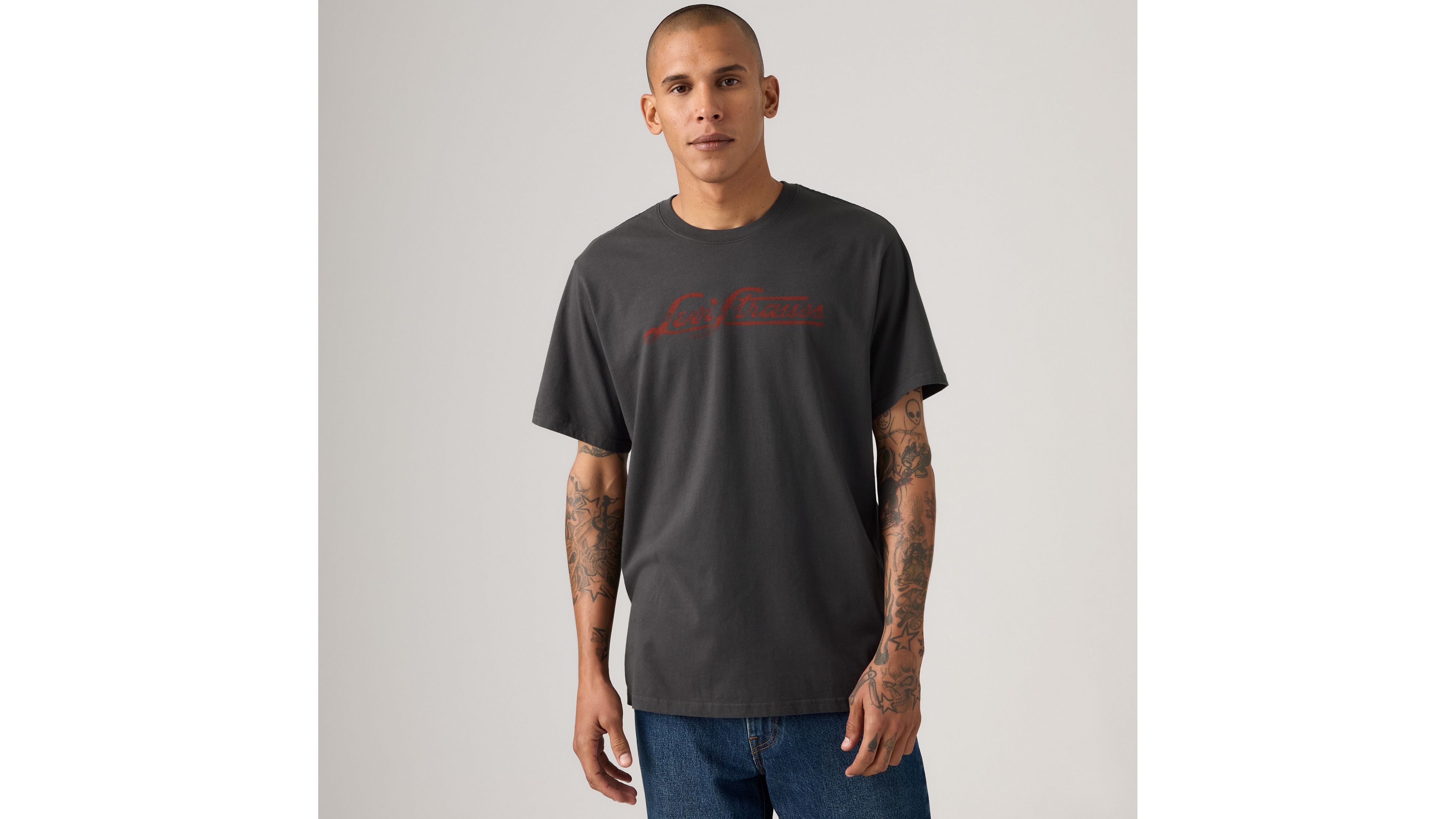 Levi's Relaxed Fit Short-sleeve Graphic T-shirt In Gray