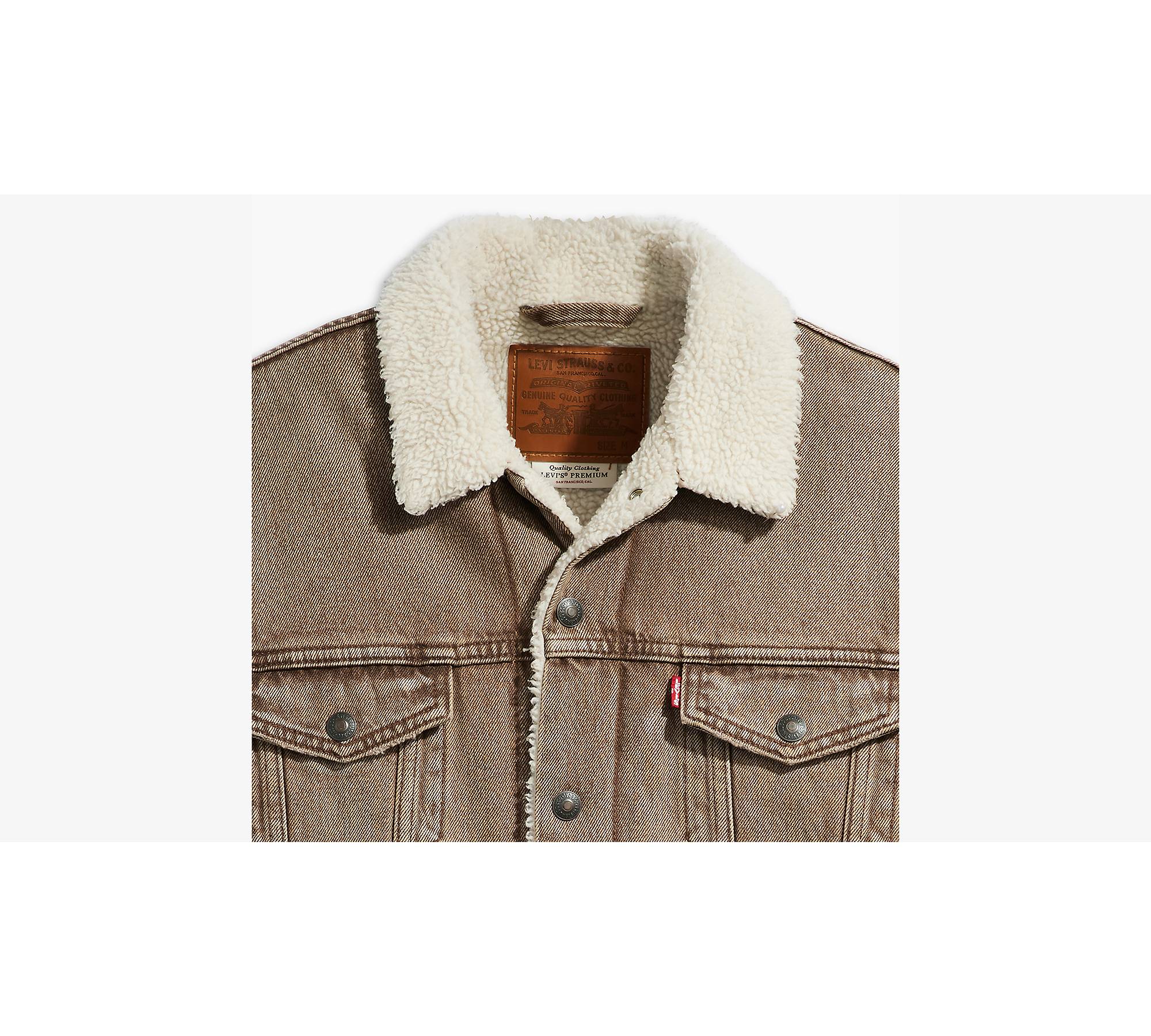 Distressed Vintage 1980s Levis Sherpa Lined Denim Jacket Mens Size