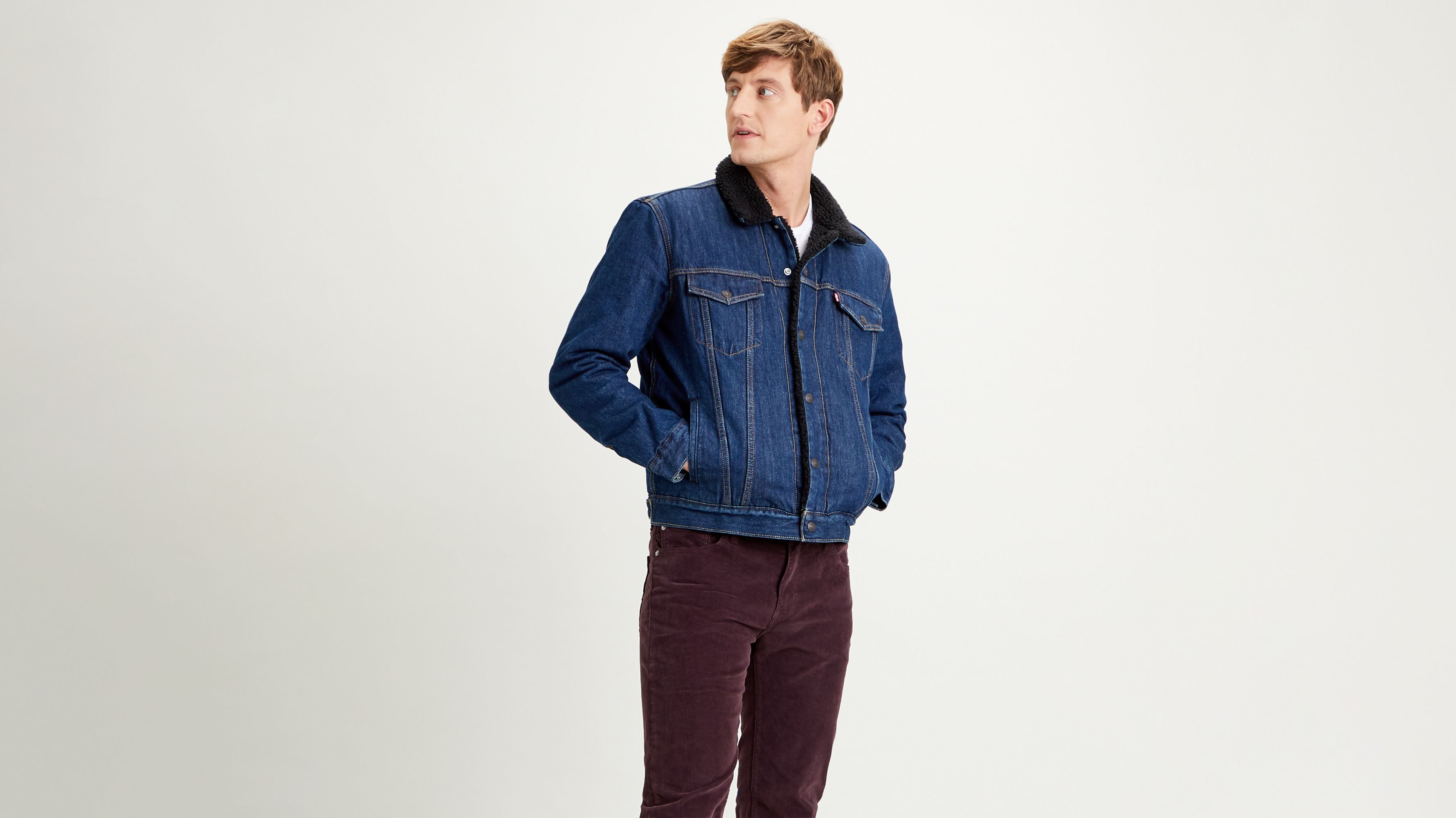 Dark blue sherpa outlet jacket