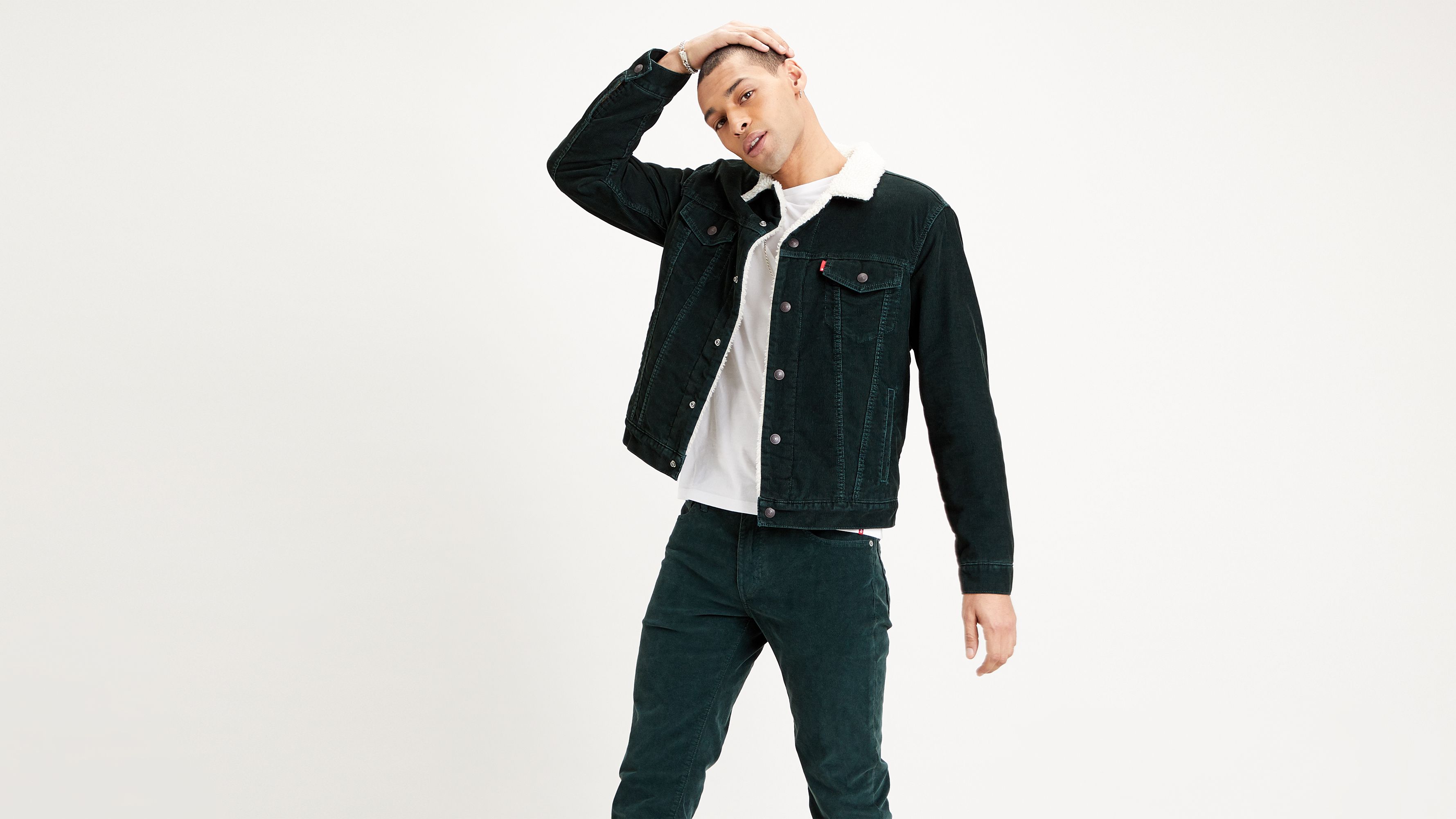 levi's green trucker jacket