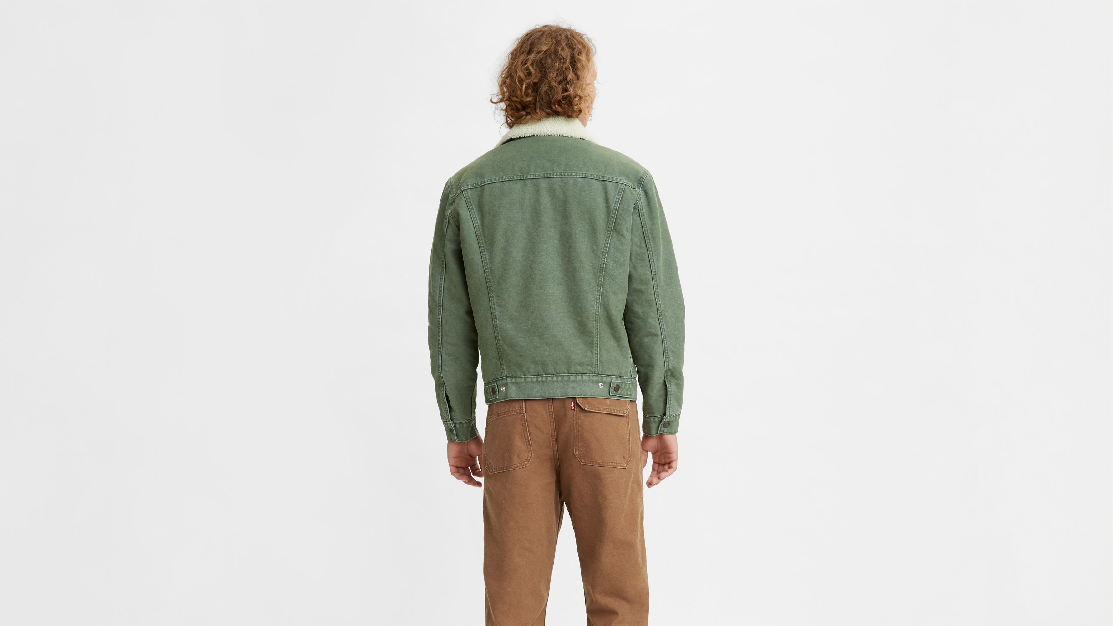 Canvas Sherpa Trucker Jacket - Green | Levi's® US