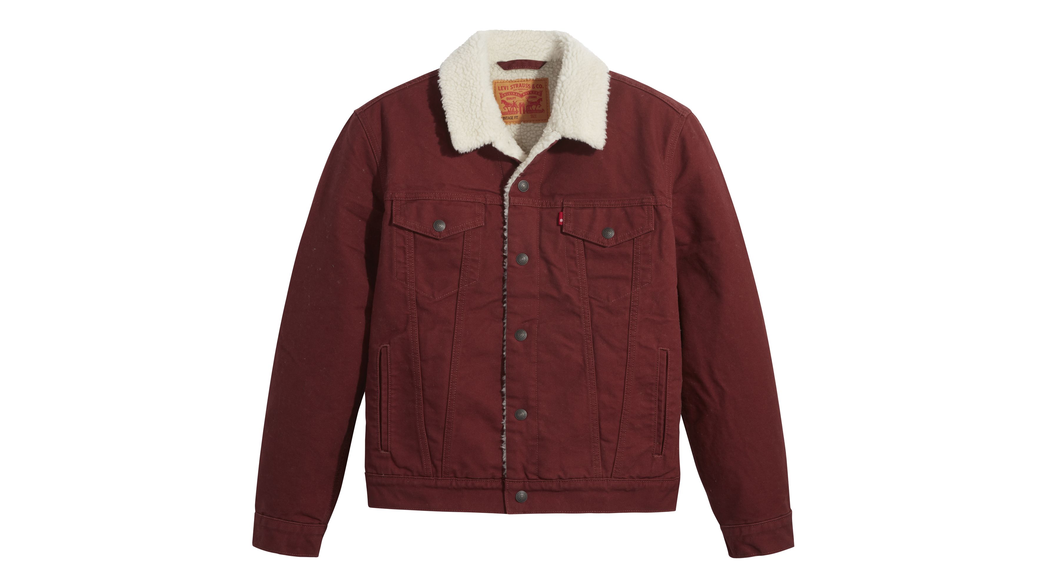 Original sherpa on sale trucker jacket red