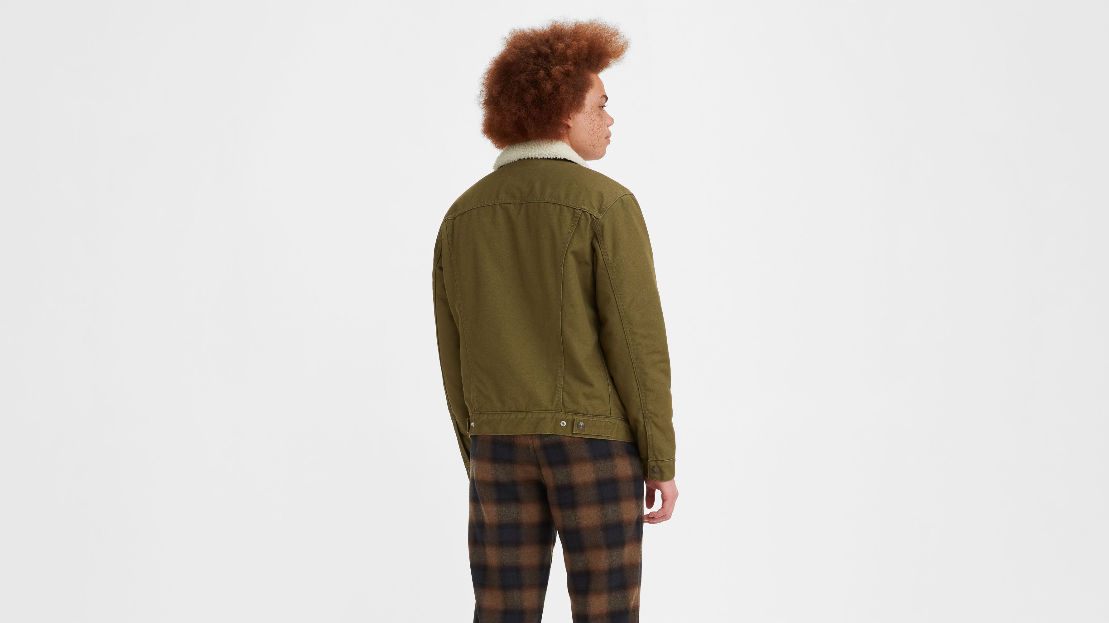 Levi's olive store trucker jacket