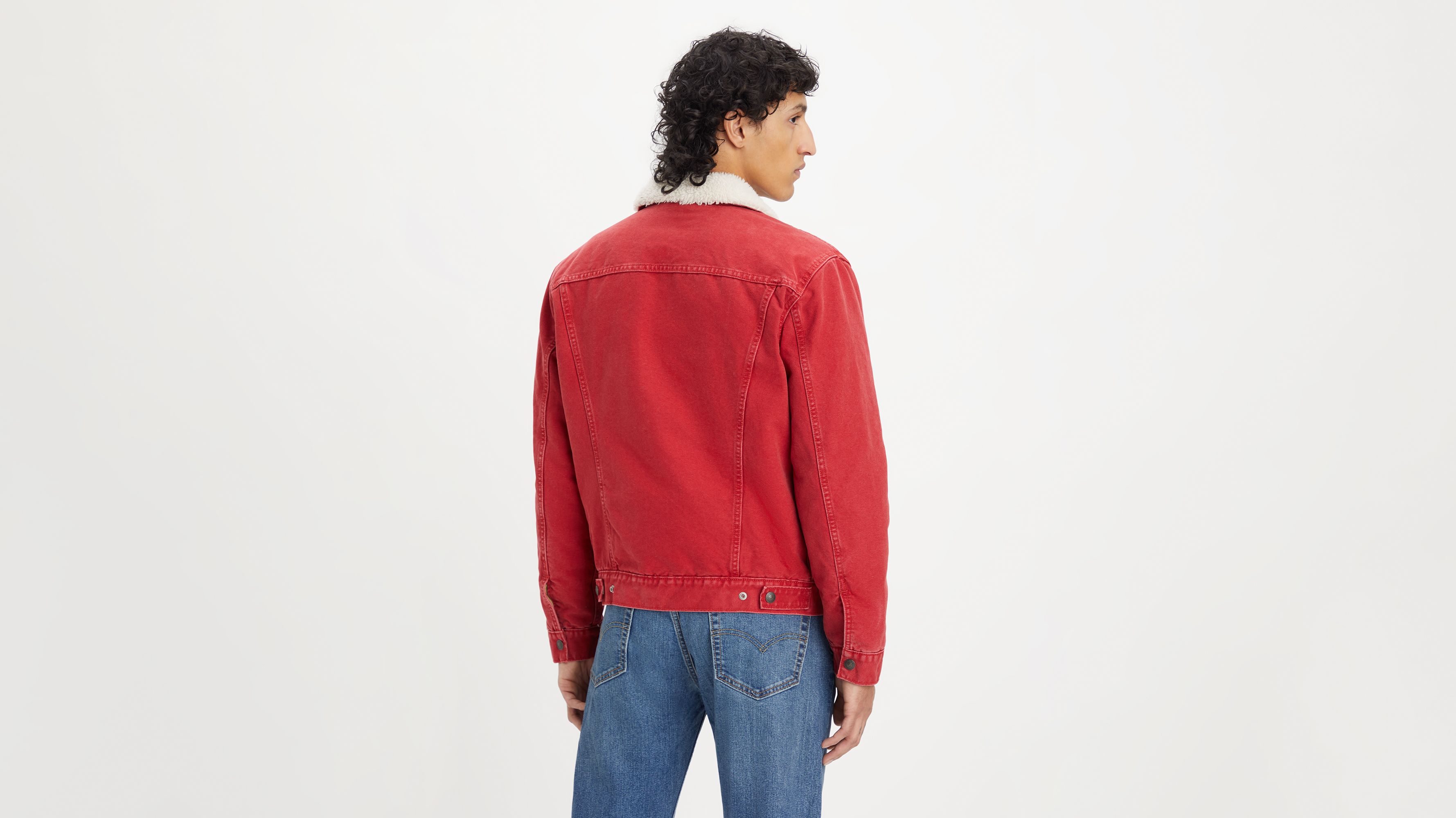 Levi's red sherpa store trucker jacket