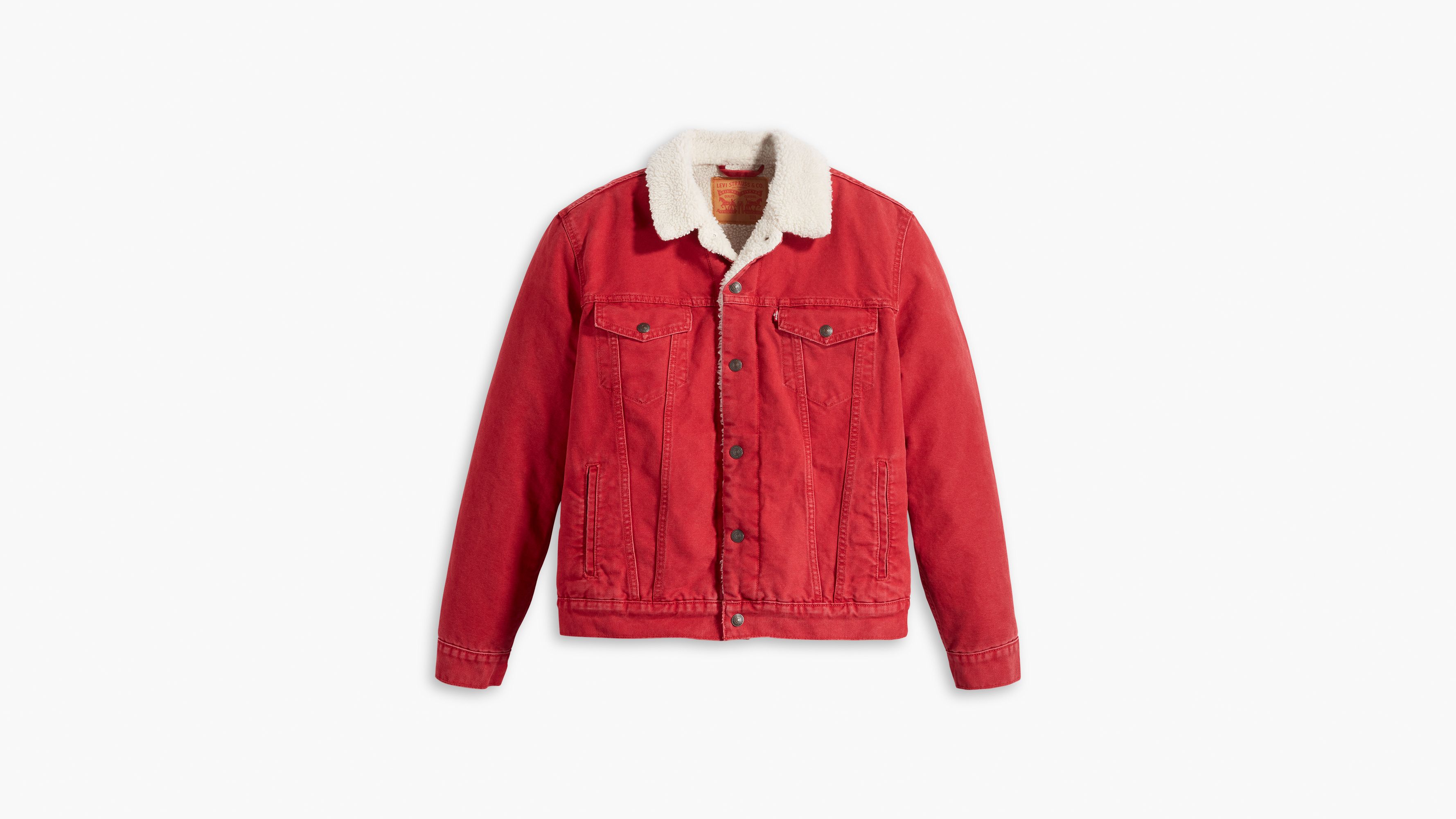 Levi's red deals jean jacket