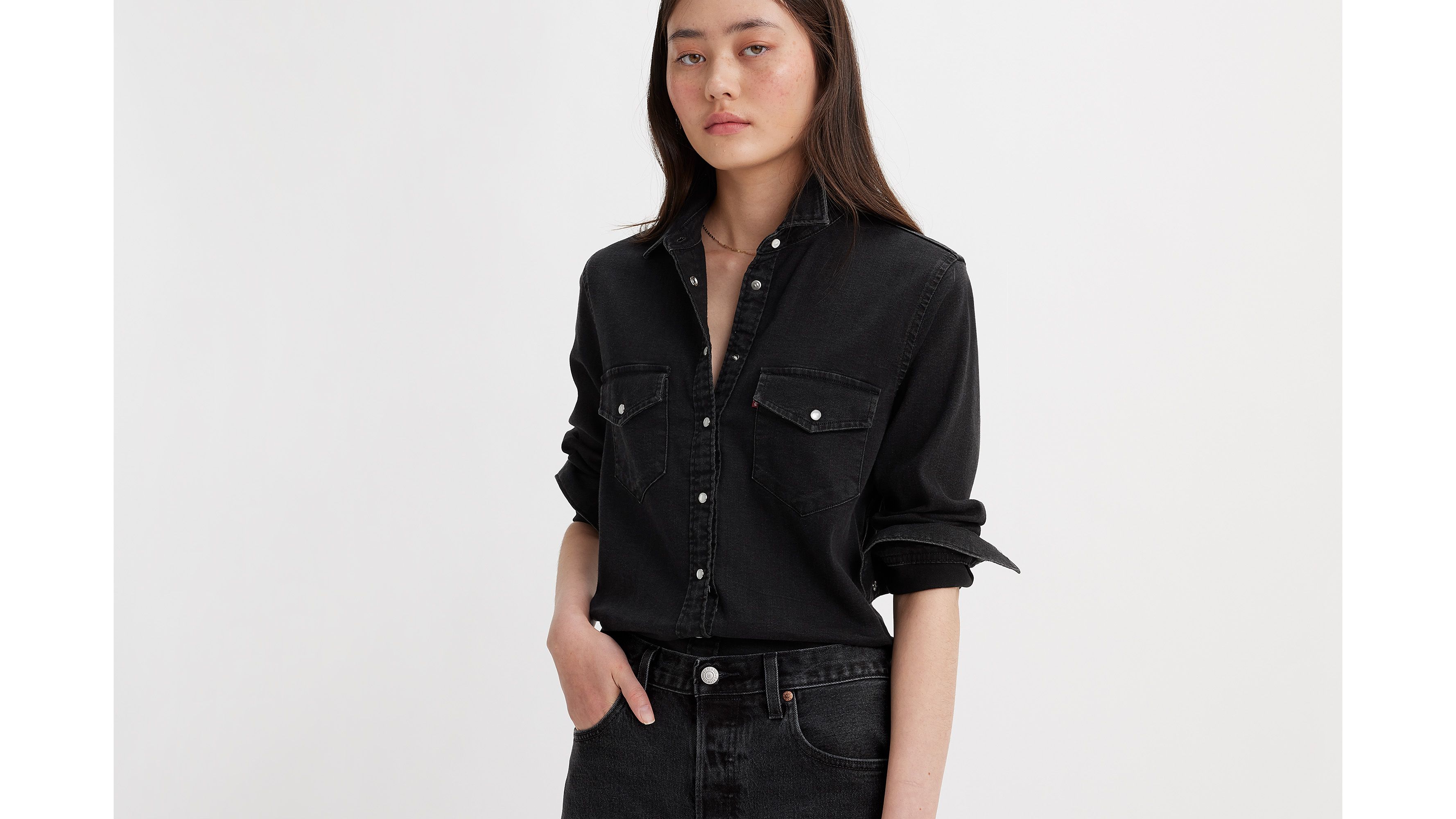 Black short sleeve western shirt best sale