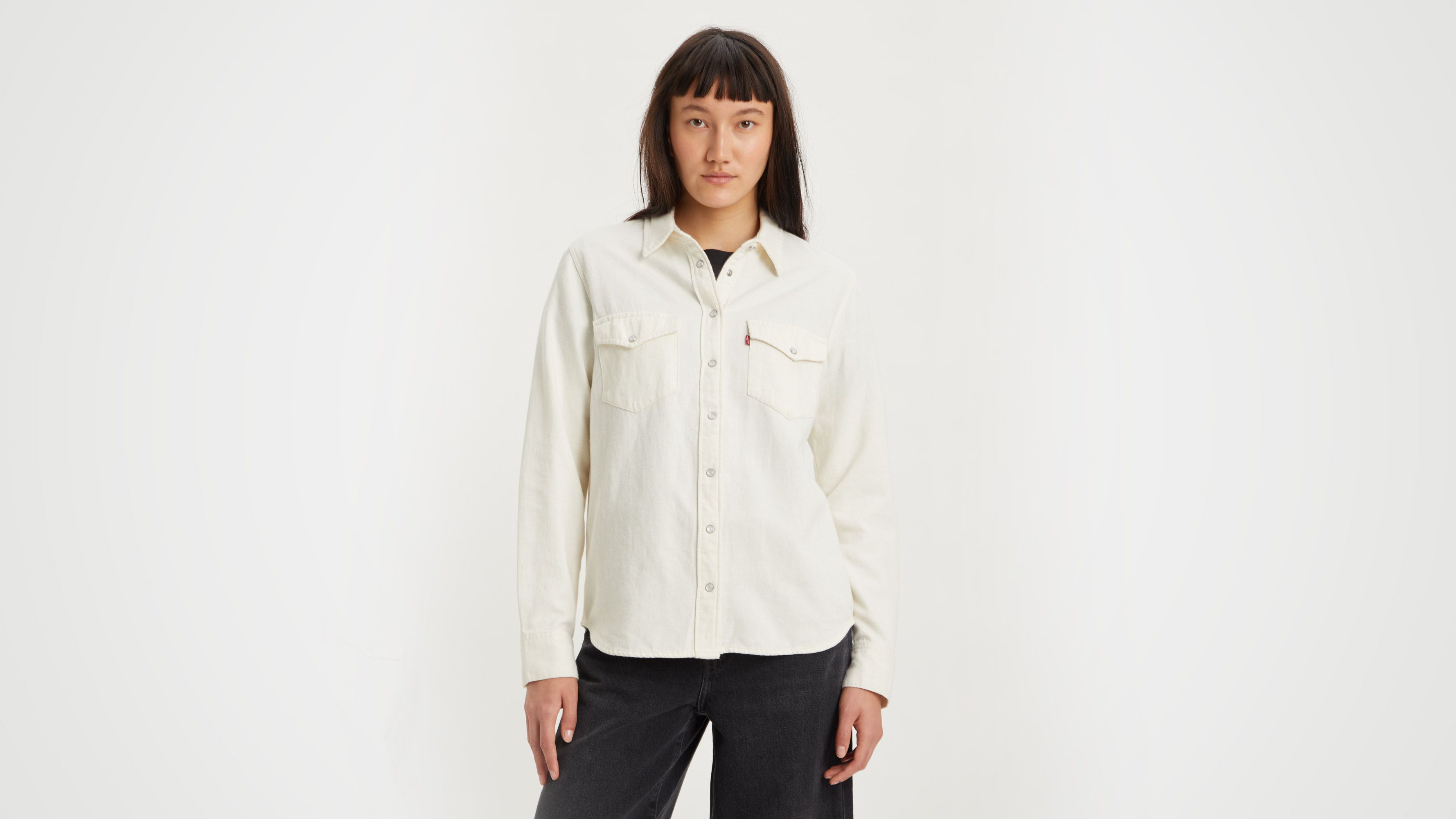 white denim shirt women