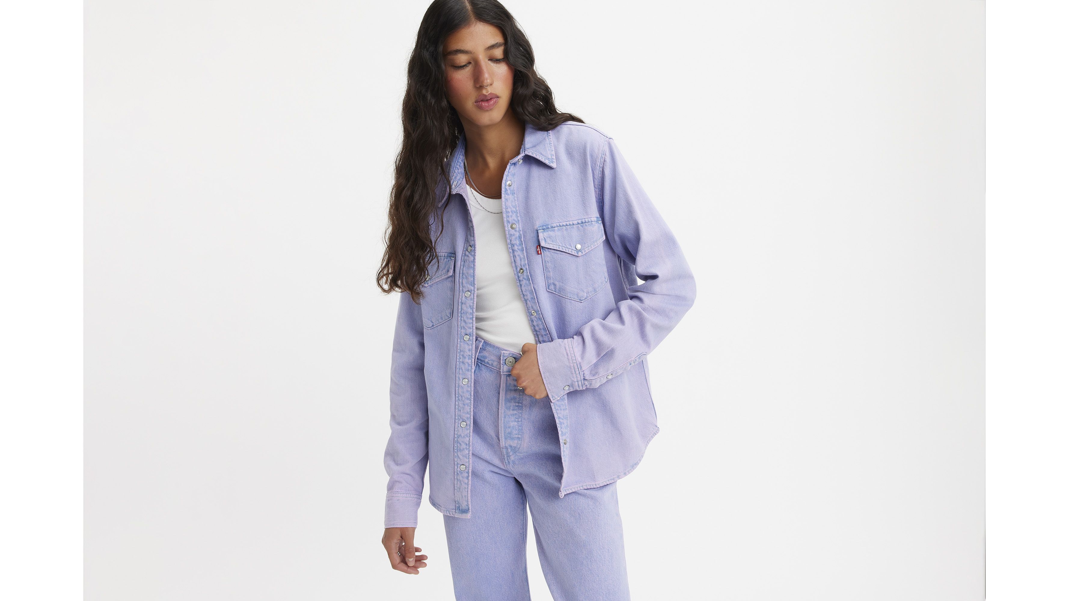 Levis Levi's Iconic Western Denim Shirt - Purple