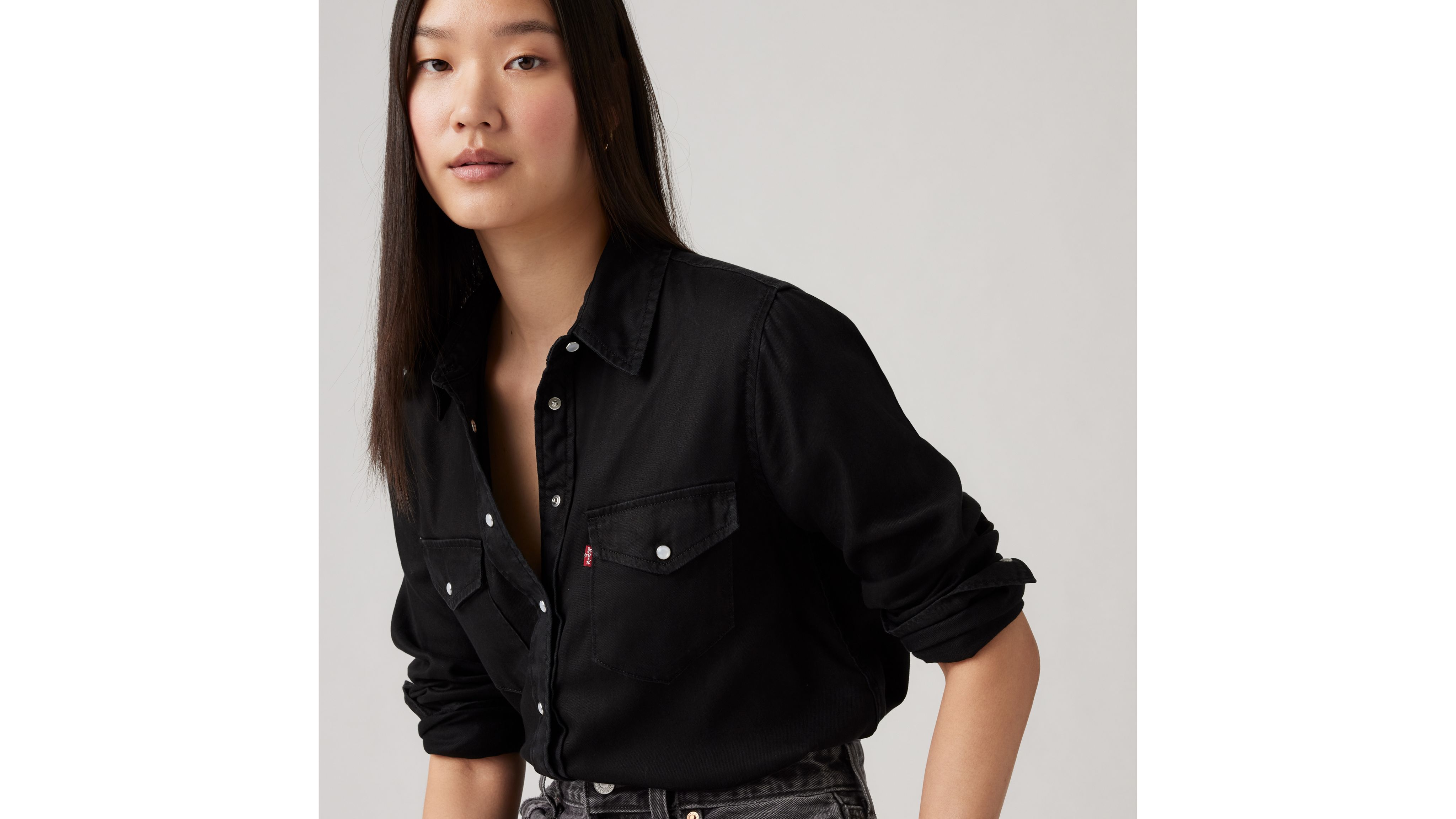 Levis black shop western shirt