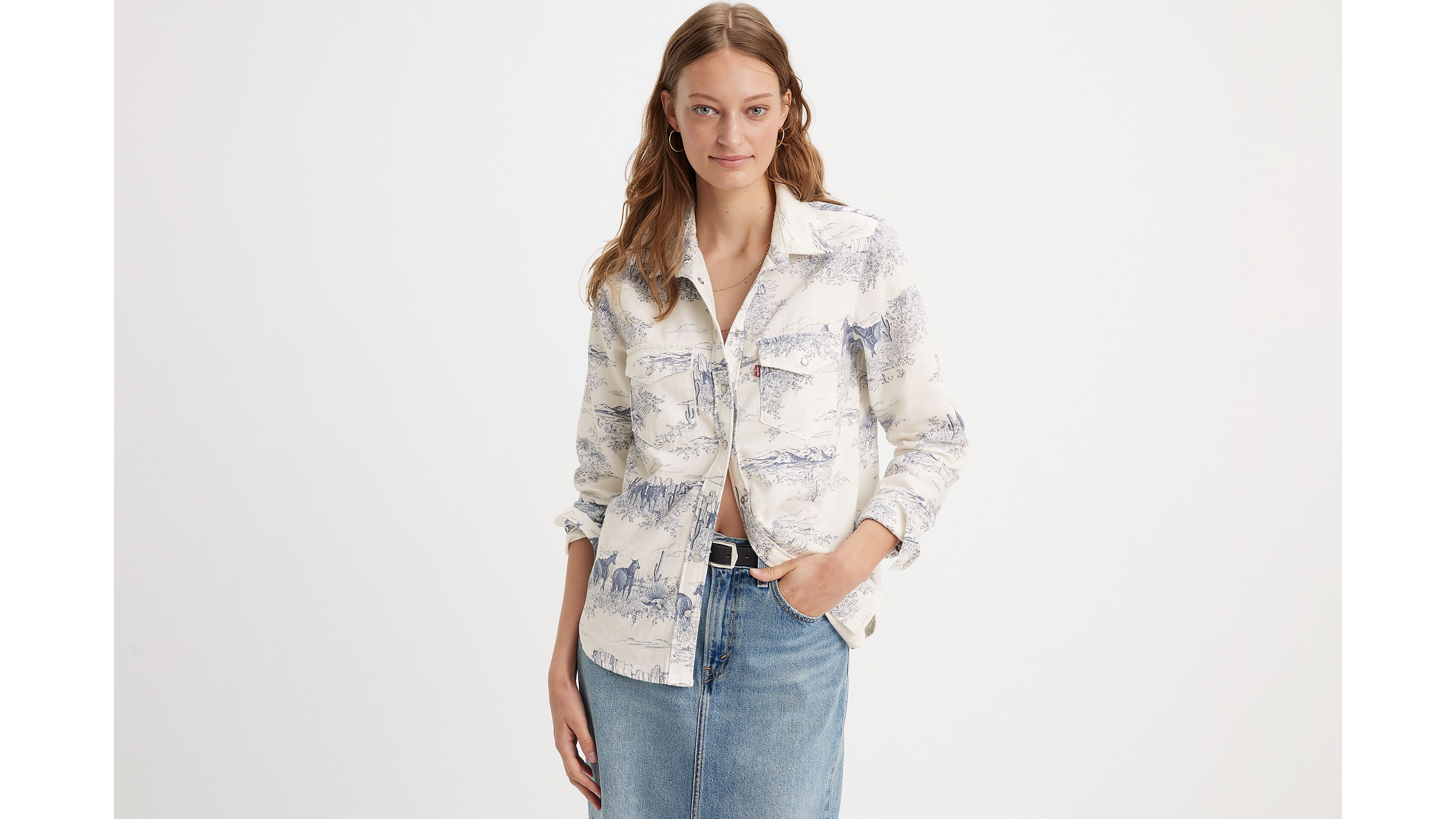 Iconic Western Denim Shirt - Medium Wash