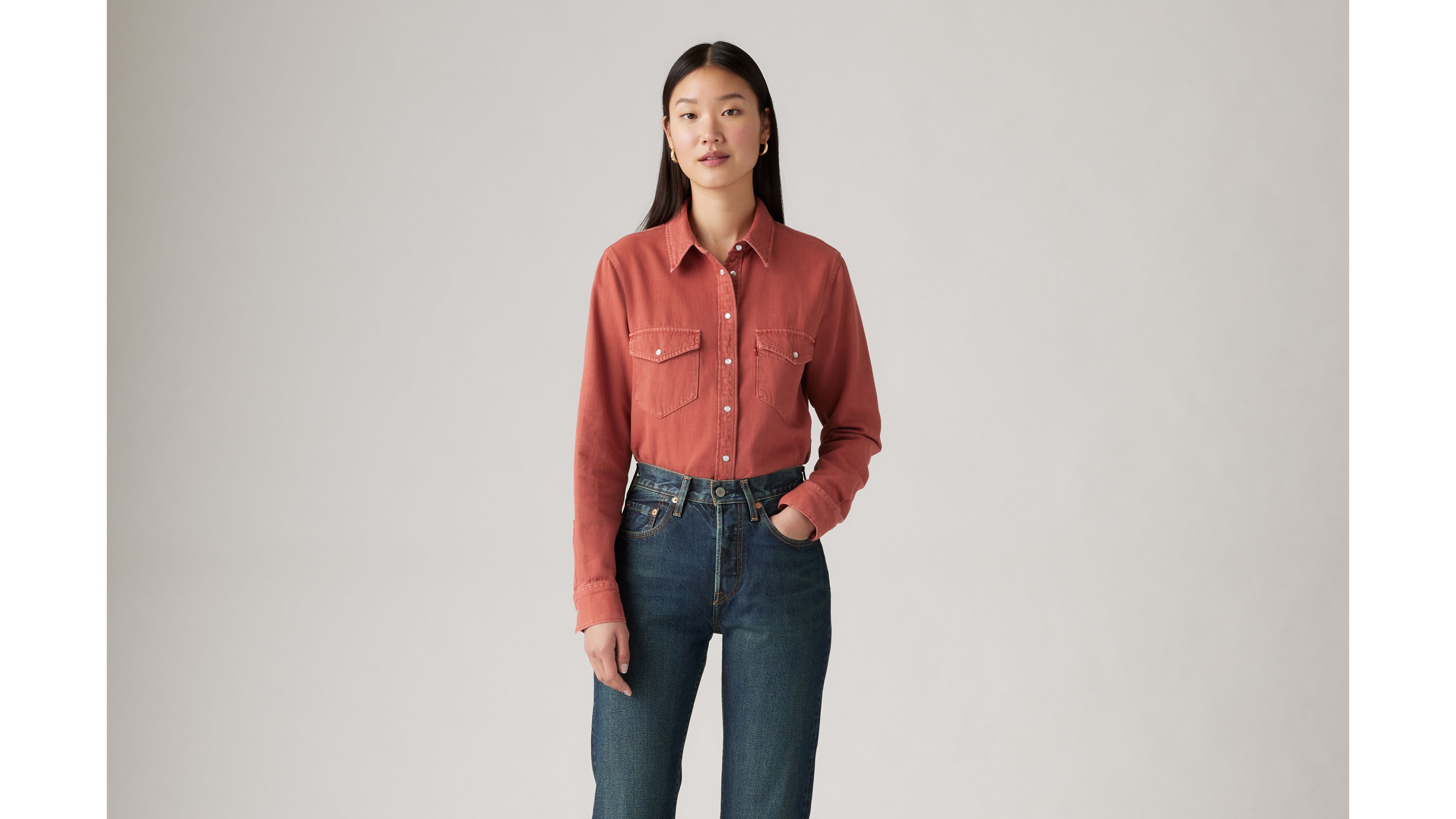 Iconic Western Denim Shirt Red Levi s US