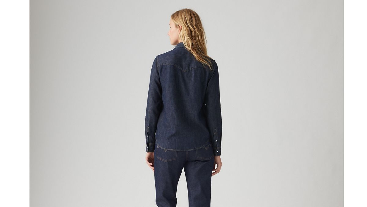 Iconic Western Linen+ Denim Shirt — Today's News - Dark Wash